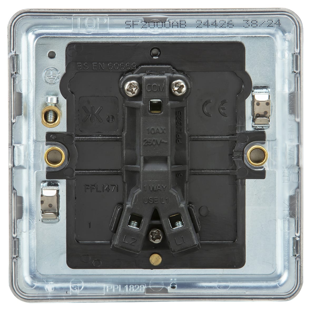 10AX 1 Gang 2 Way Screwless Flat Plate Light Switch - Antique Brass - view 4
