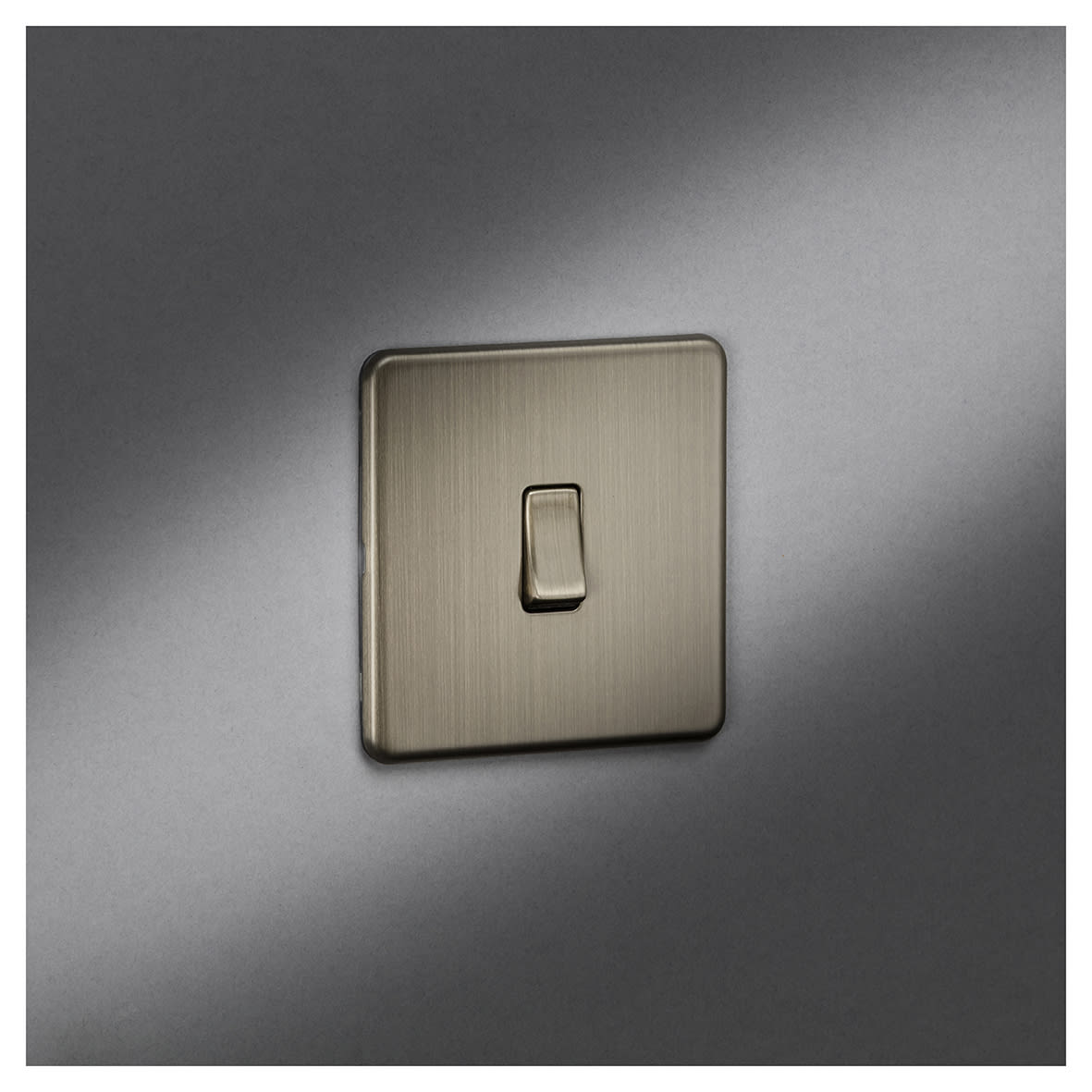 10AX 1 Gang 2 Way Screwless Flat Plate Light Switch - Antique Brass - view 5
