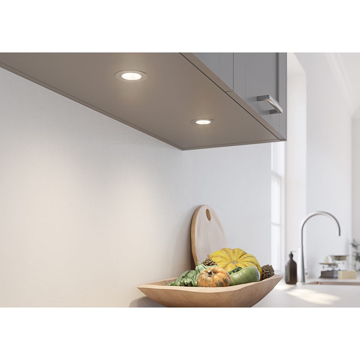 Zeta 2W LED Round Cabinet Downlight - 4000K Natural White - Stainless Steel - view 2
