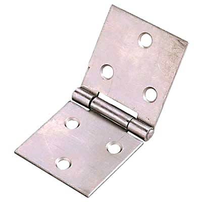 Uncranked Knuckle Backflap Cabinet Hinge - 38 x 90 x 1mm - Self Colour Steel - Pair - view 2
