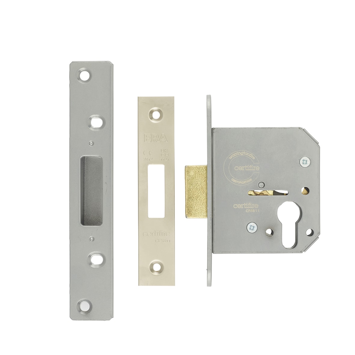 Viscount Euro Profile Deadlock - 76mm Case - 56mm Backset - Satin Chrome - view 2