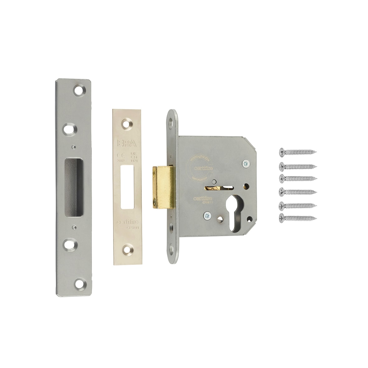 Viscount Euro Profile Deadlock - 76mm Case - 56mm Backset - Satin Chrome - view 3
