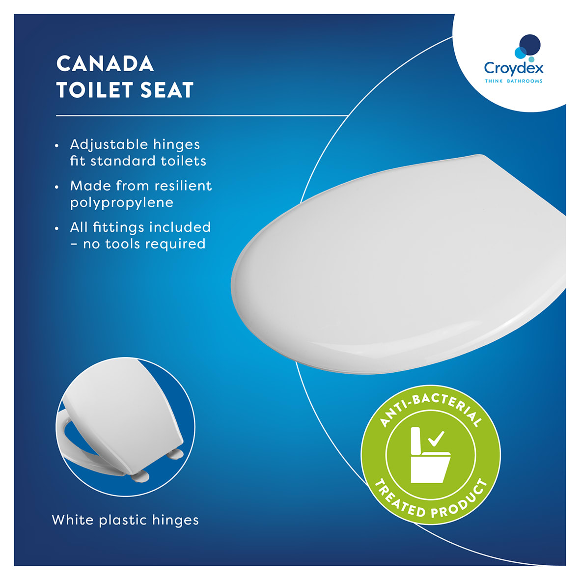 Canada Standard Close Toilet Seat - White - view 5
