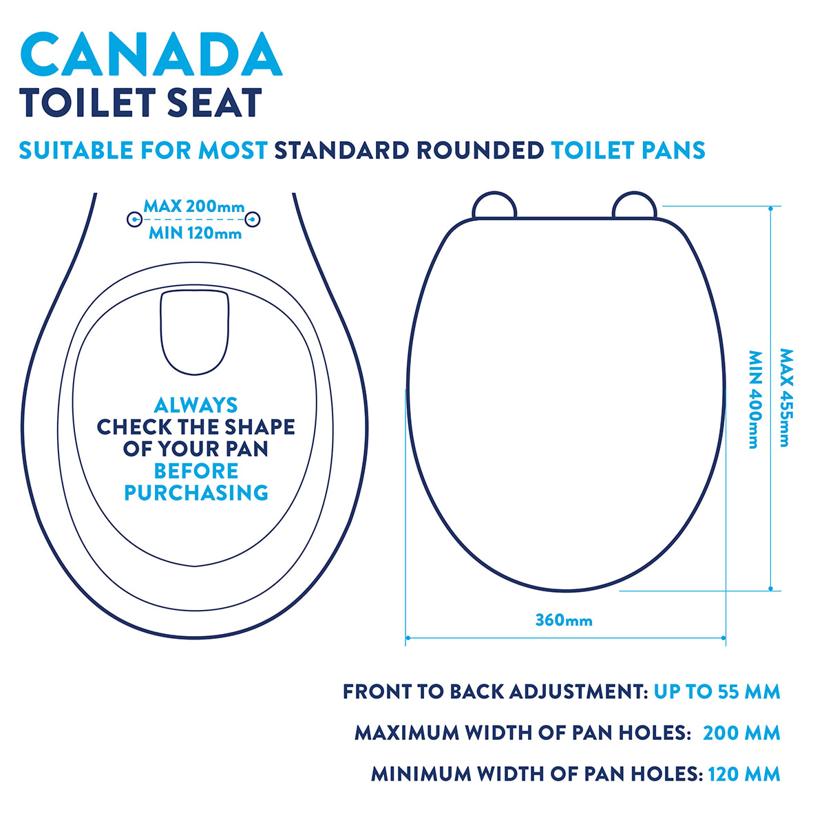 Canada Standard Close Toilet Seat - White - view 6
