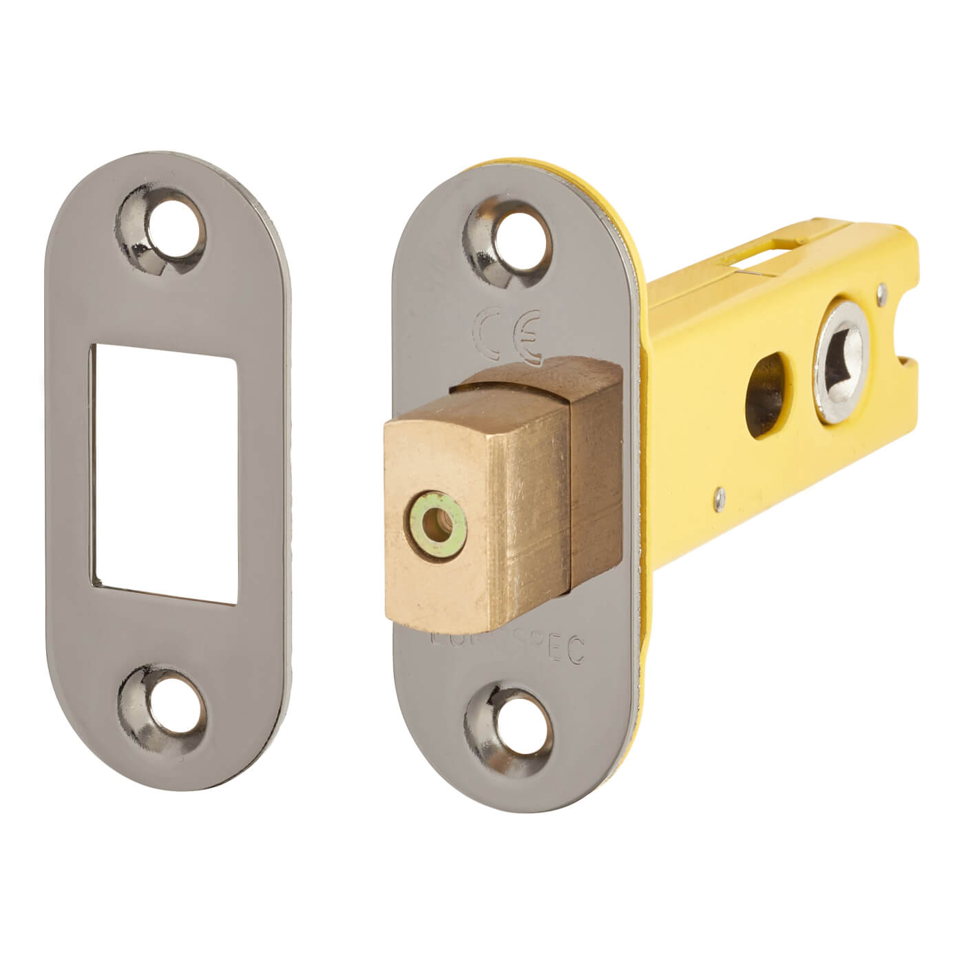 5mm Bolt Through Tubular Bathroom Deadbolt - 76mm Case - 57mm Backset - Radius - Black Nickel - view 2