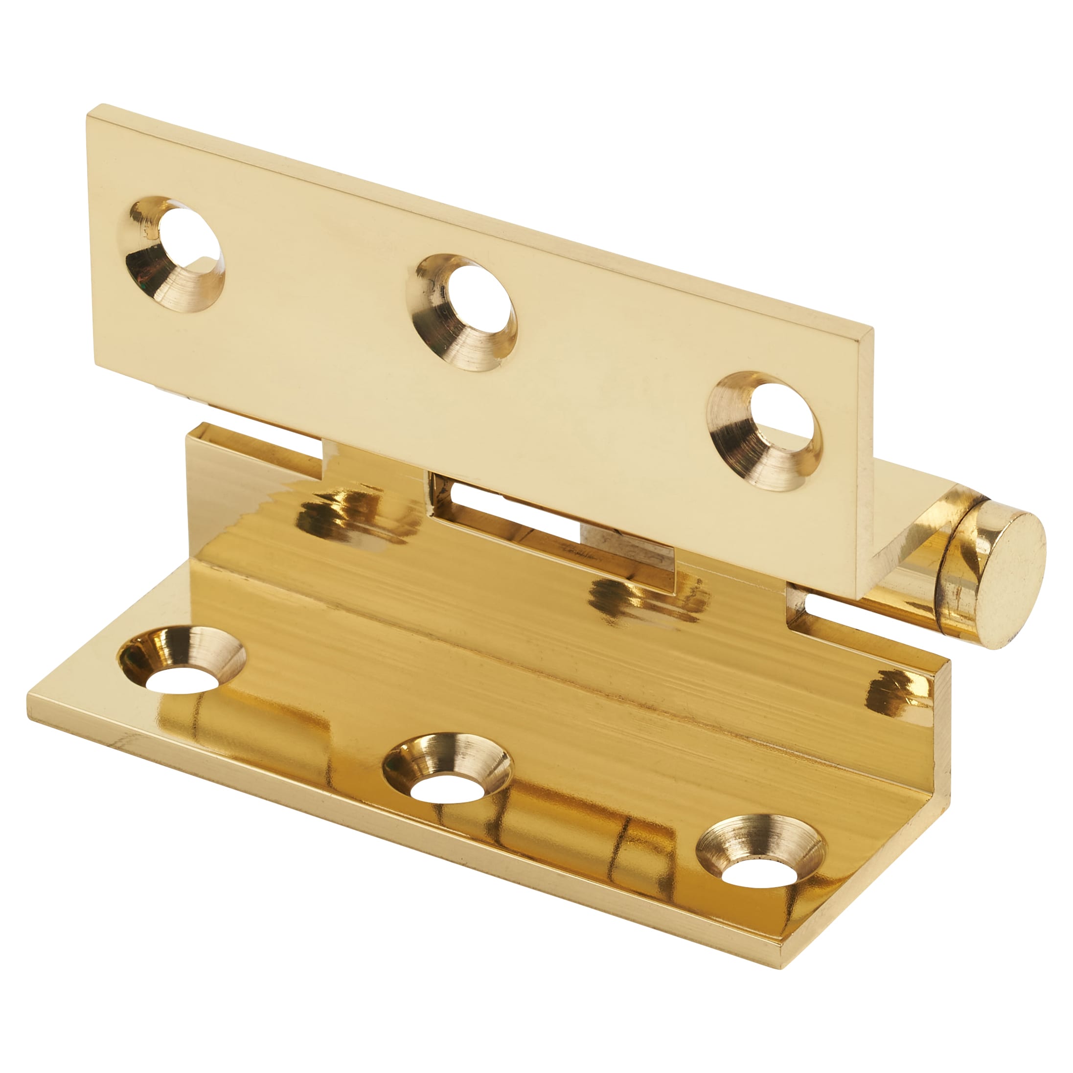 Cranked Ball Bearing Storm Proof Casement Window/Door Hinge - 75 x 3mm - Polished Brass - Pair - view 3