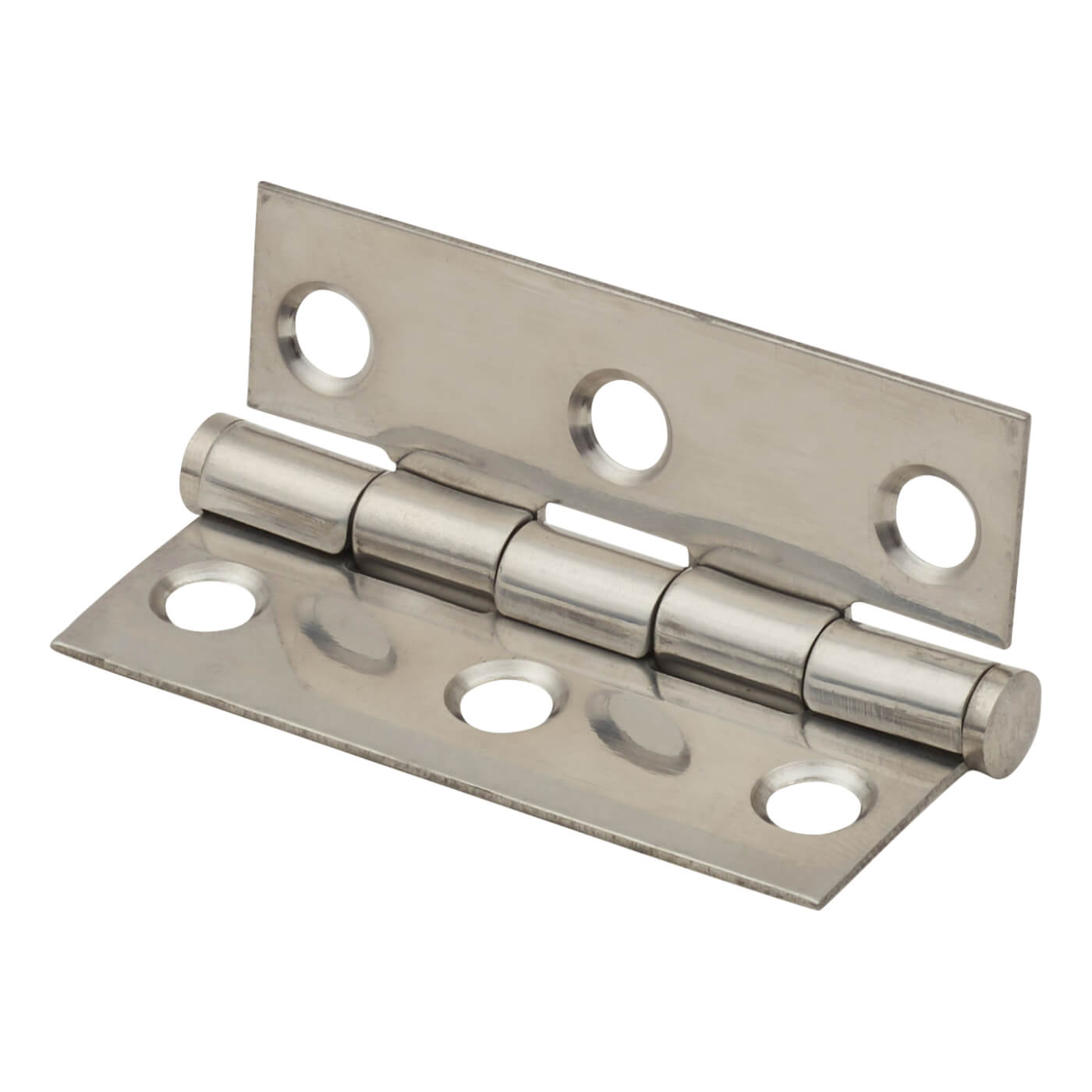Pressed Butt Door Hinge - 51 x 35 x 1mm - Polished Stainless Steel - Pair - view 3