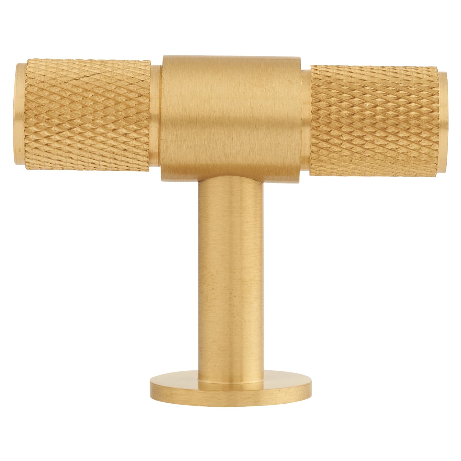 13mm Knurled T-Bar Cabinet Knob - 50 x 40mm - Satin Brass - view 2