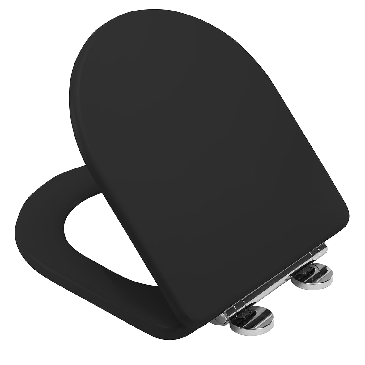 Iseo Flexi-Fix Soft Close Wooden Toilet Seat - Matt Black - view 3