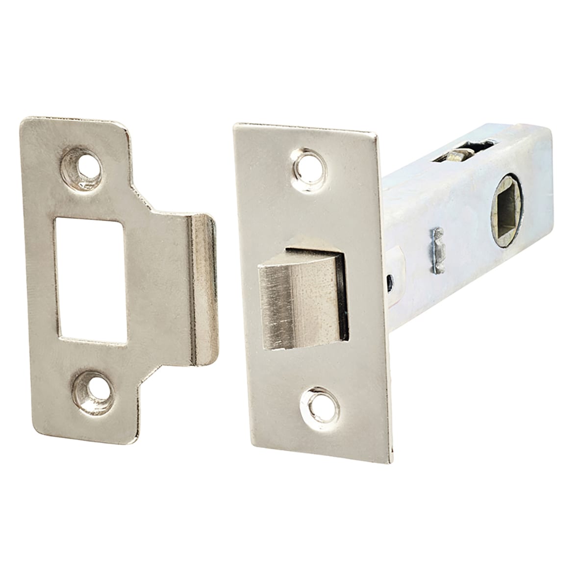 Polished Nickel Latch Door Handles on Rose Pack - Lexi Range - view 3