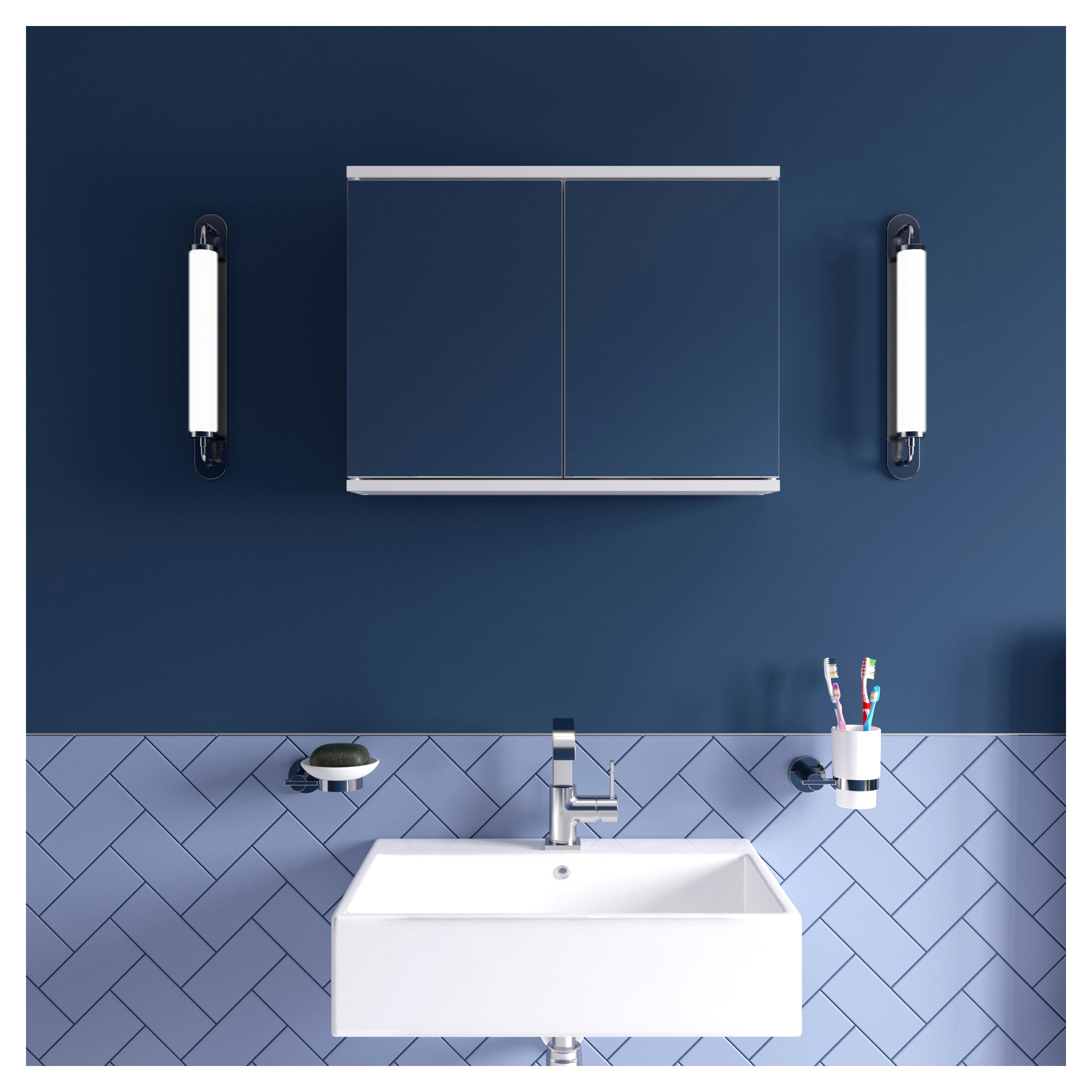 Simplicity Bathroom Cabinet - Double Door - 450 x 600 x 140mm - view 3