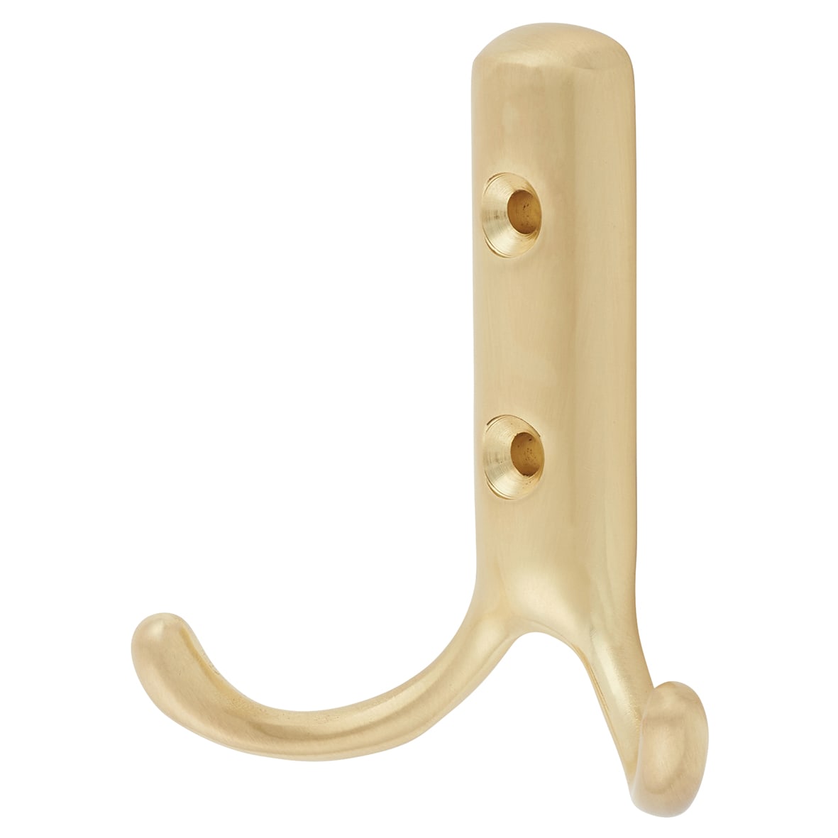 Double Coat Hook - 70 x 56mm - Satin Brass - view 2