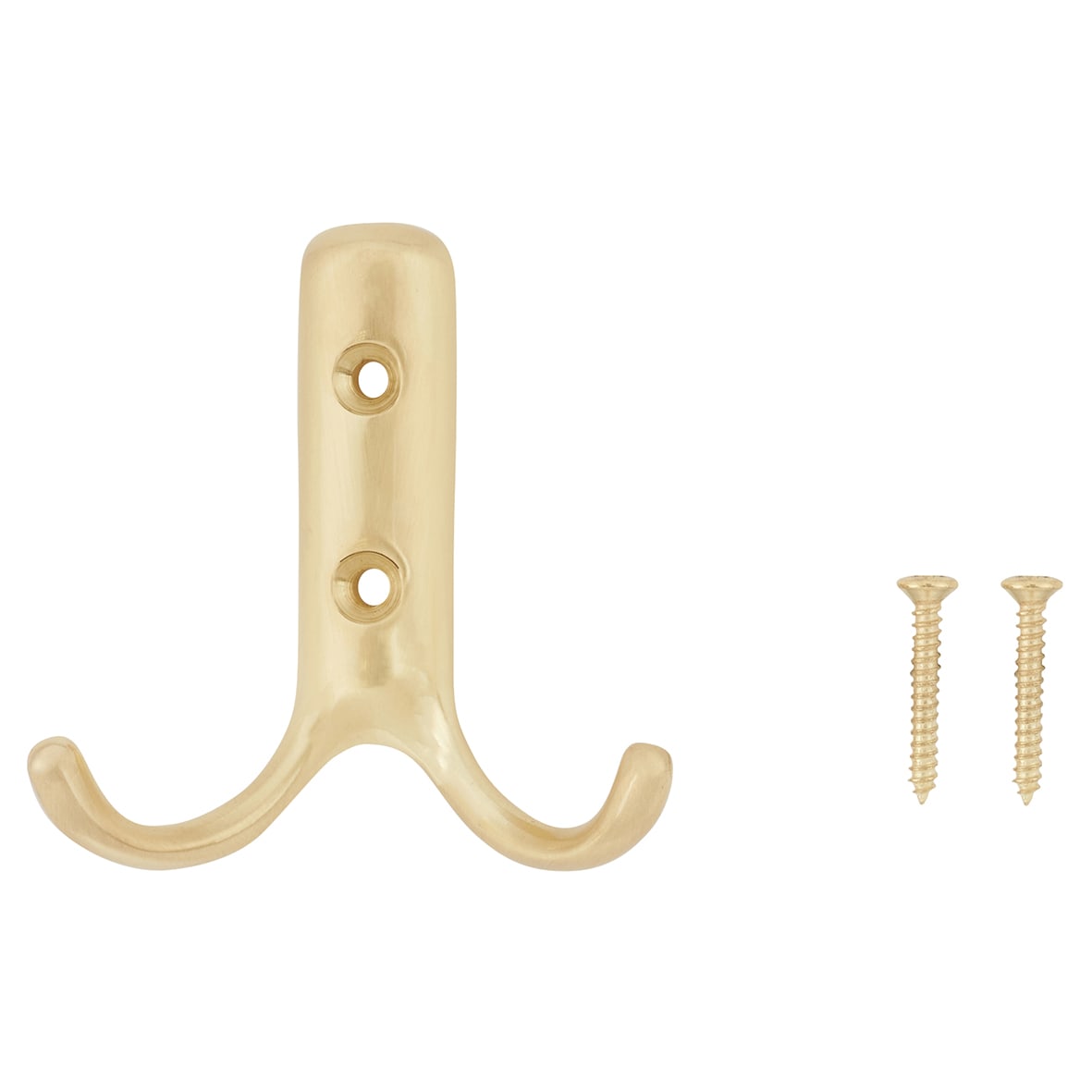 Double Coat Hook - 70 x 56mm - Satin Brass - view 4