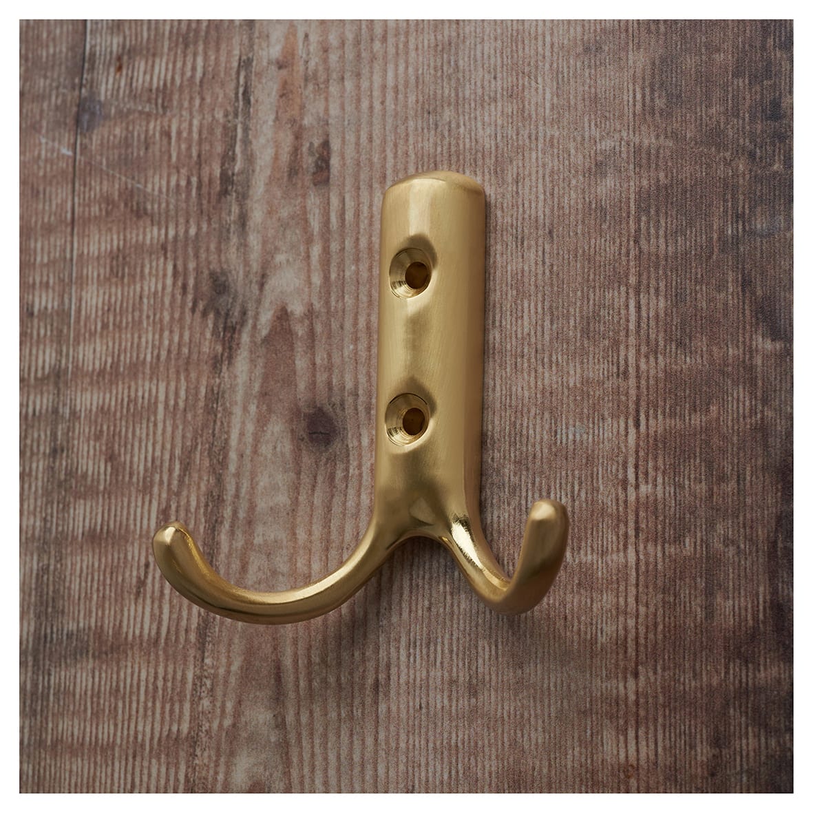 Double Coat Hook - 70 x 56mm - Satin Brass - view 5