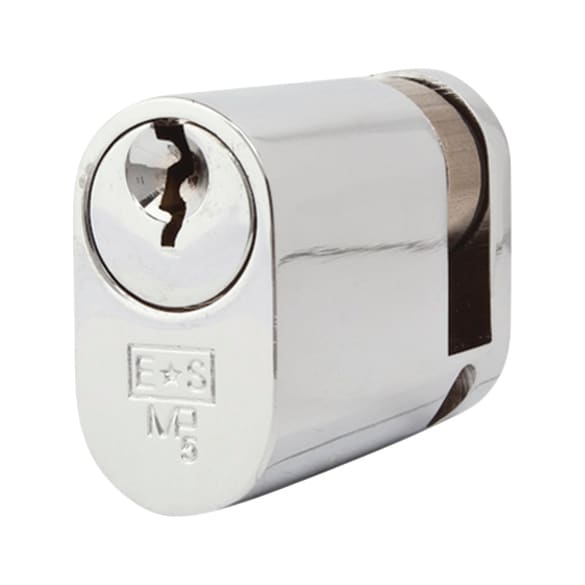 5 Pin 45mm Oval Single Cylinder - 35 + 10mm - Polished Chrome - Keyed Alike - view 2