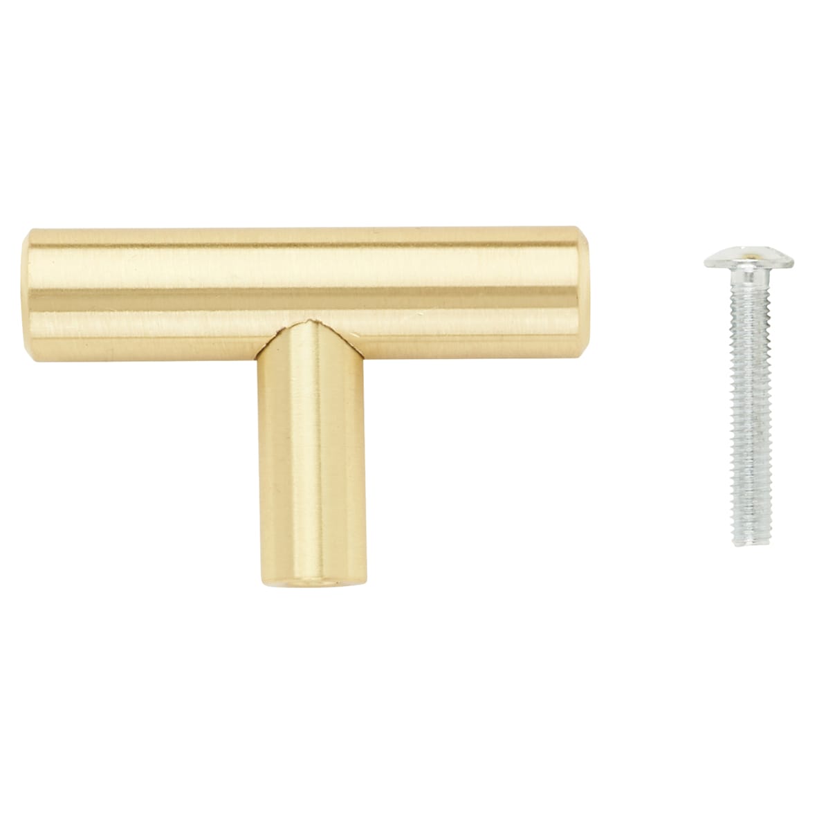 12mm T-Bar Cabinet Knob - 50 x 32mm - Satin Brass - view 5
