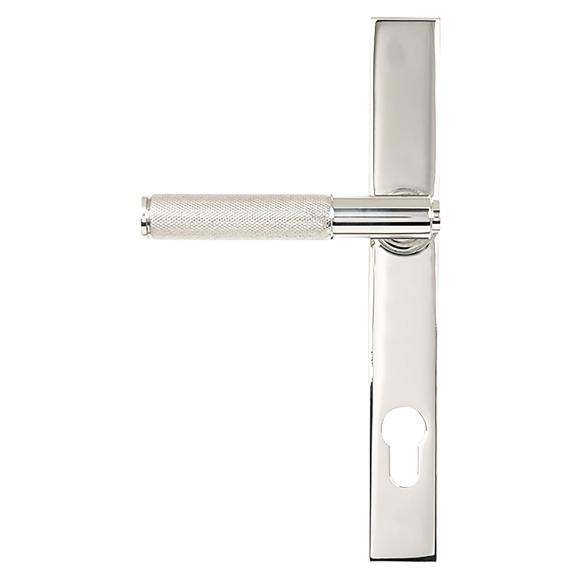 Satin Stainless uPVC Slimline Knurled Multipoint Door Handles - 92mm c/c - Brompton Range - view 2
