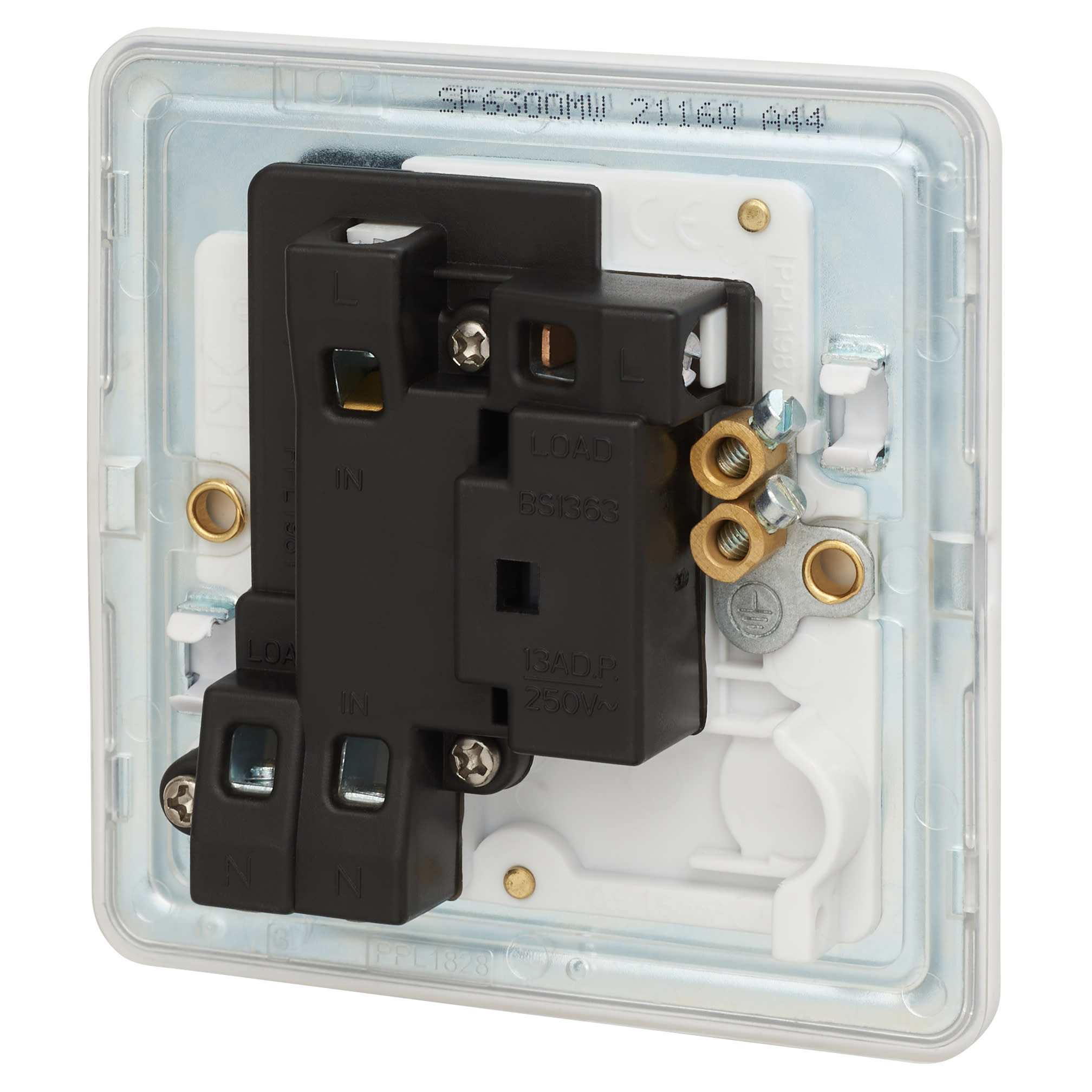 13A 1 Gang Screwless Flat Plate Switched Fused Spur - Matt White - view 3