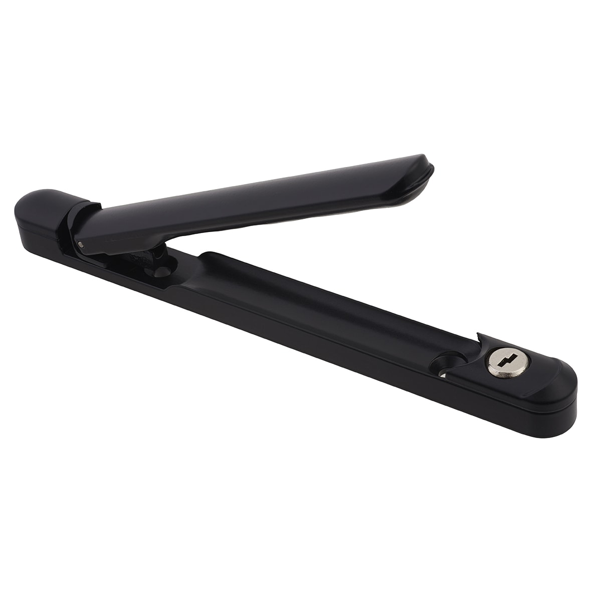 uPVC Inline Espagnolette Locking Multipoint Window Handle - 15mm Spindle - Dual - Black - view 2