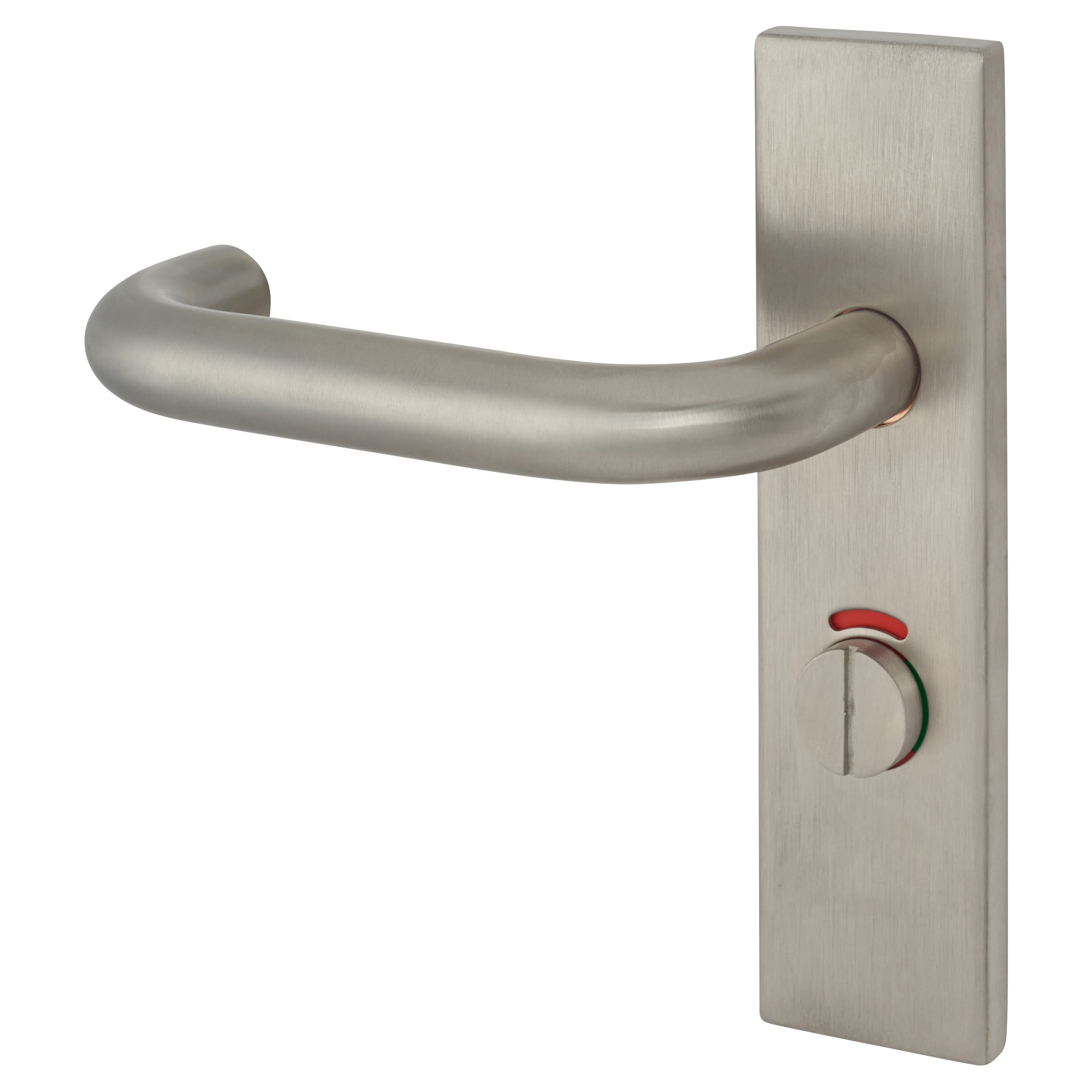 Satin Stainless Steel 19mm Return to Door Bathroom Door Handles - Square - 57mm c/c - LH - view 2