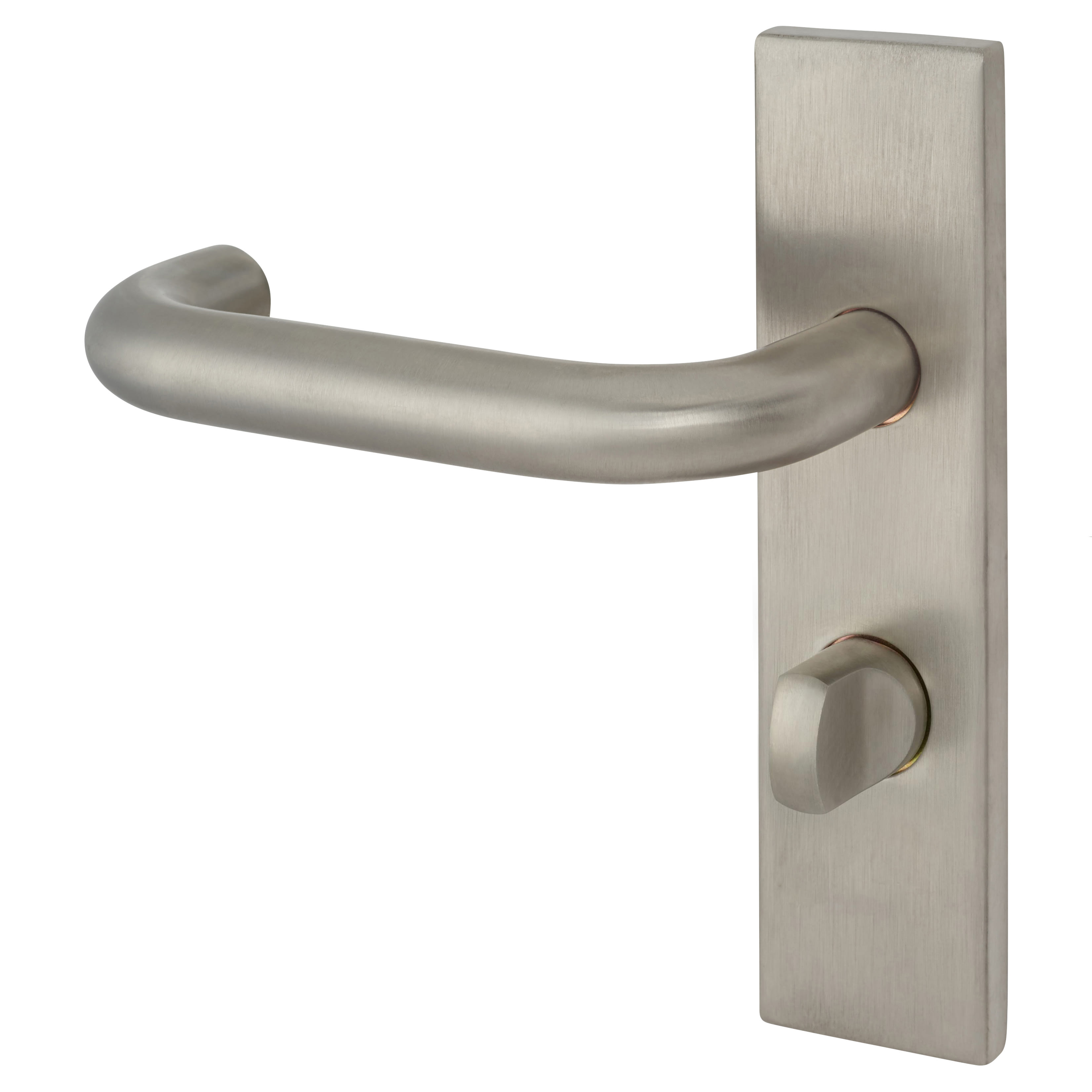 Satin Stainless Steel 19mm Return to Door Bathroom Door Handles - Square - 57mm c/c - LH - view 3