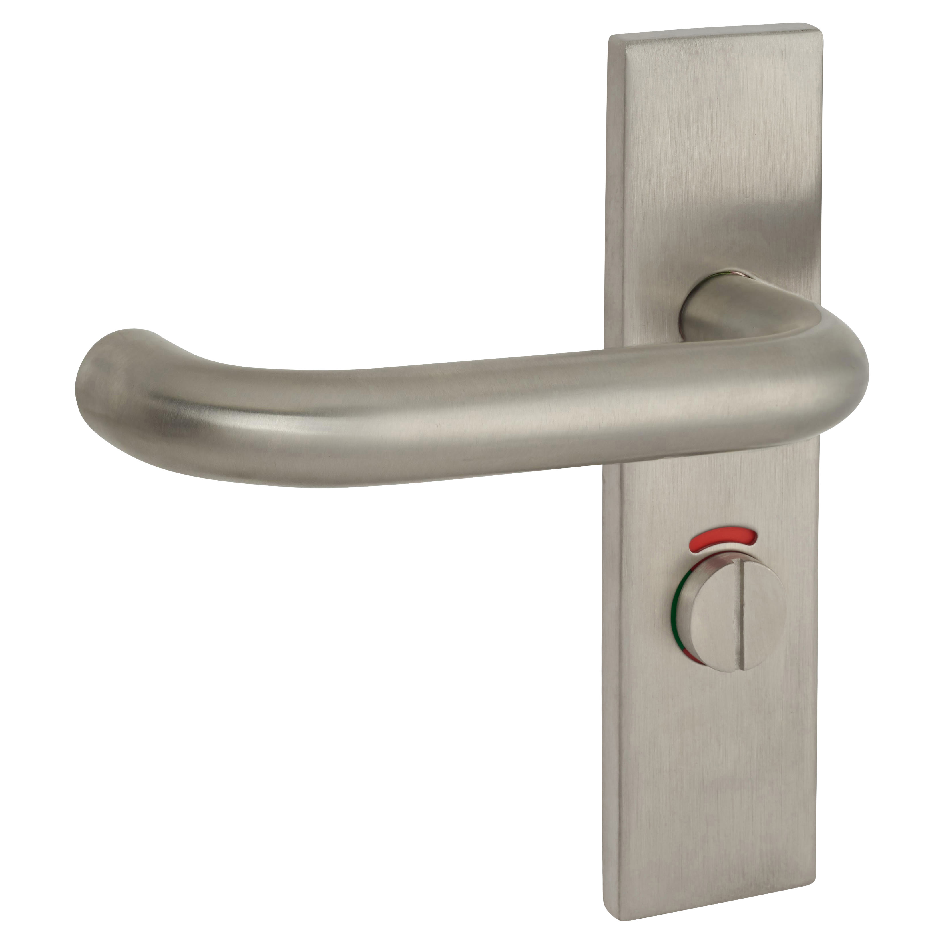 Satin Stainless Steel 19mm Return to Door Bathroom Door Handles - Square - 57mm c/c - LH - view 4