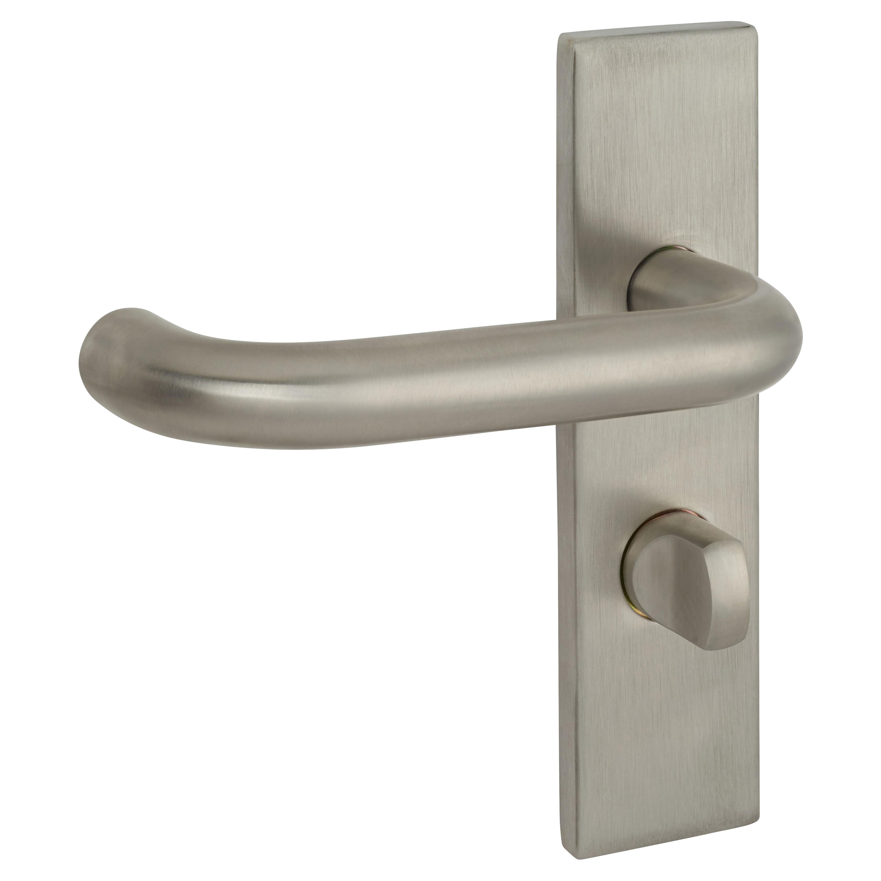 Satin Stainless Steel 19mm Return to Door Bathroom Door Handles - Square - 57mm c/c - LH - view 5