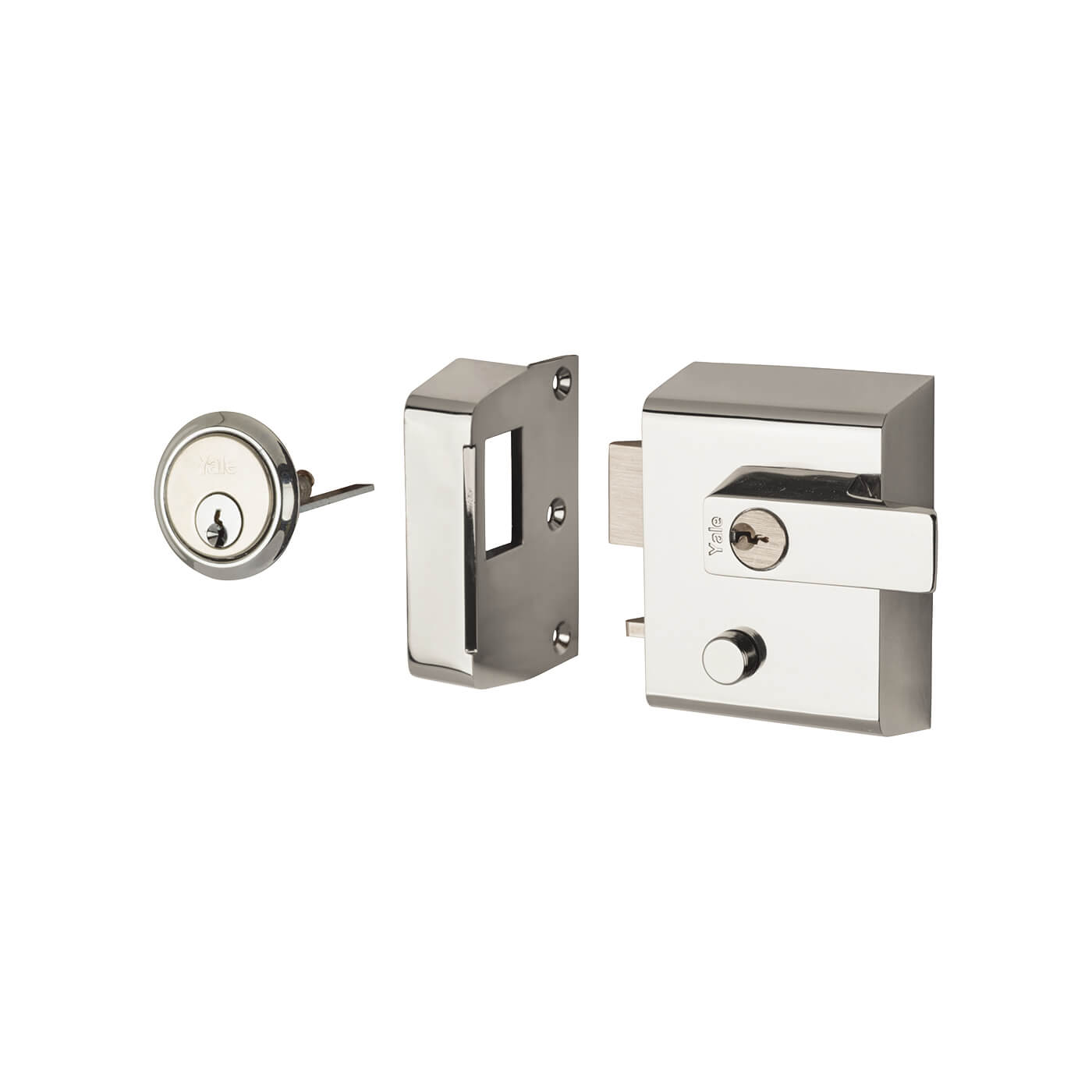 P2 Double Locking Nightlatch - 40mm Backset - Polished Chrome Case/Cylinder - view 2