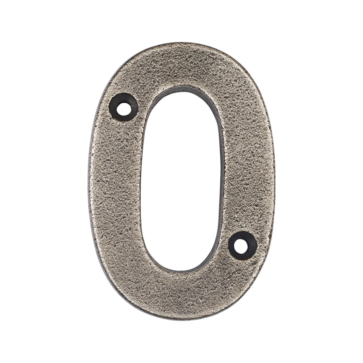 78mm Screw Fix Door Numeral - 0 - Pewter - view 3