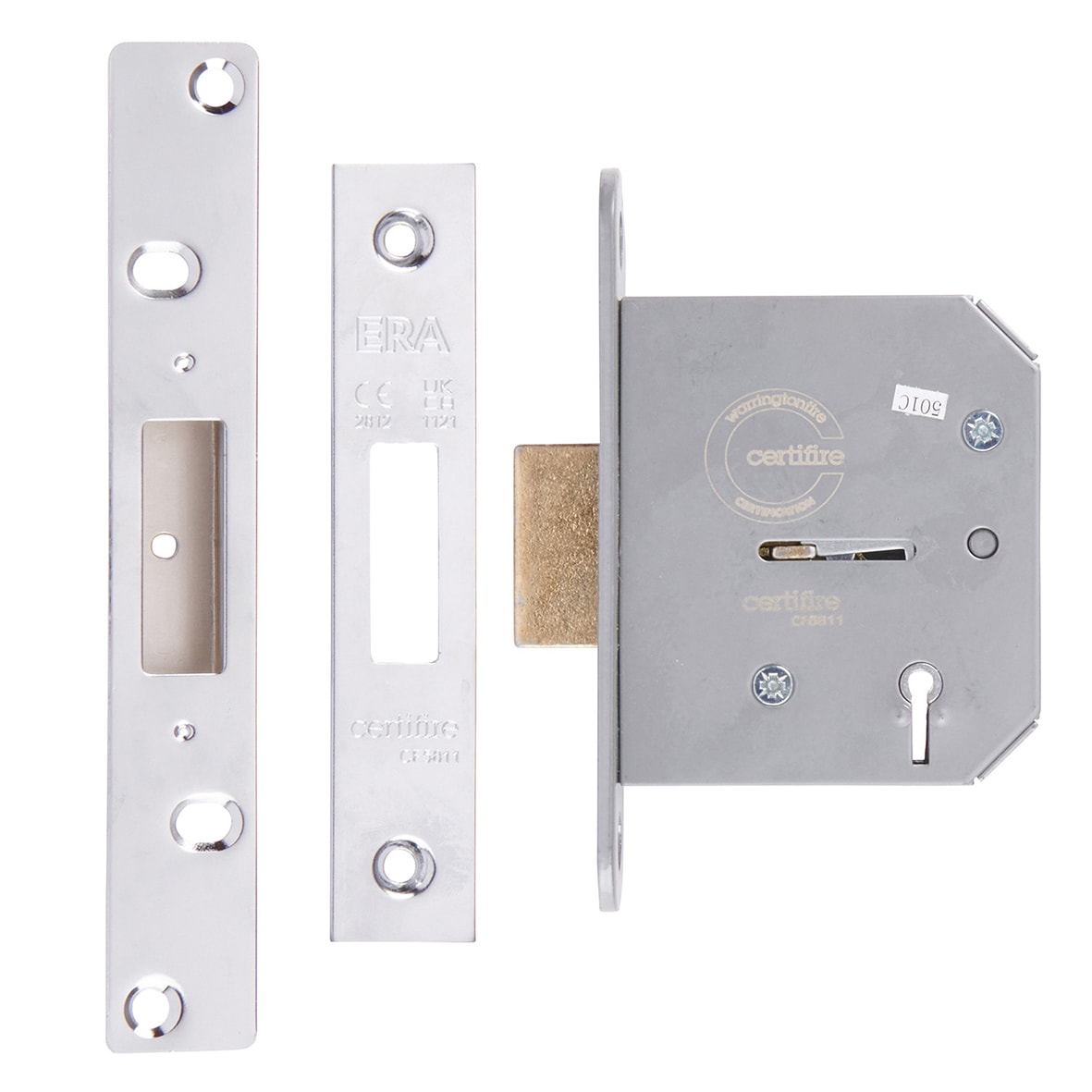 Viscount 5 Lever Deadlock - 76mm Case - 56mm Backset - Polished Chrome - view 2