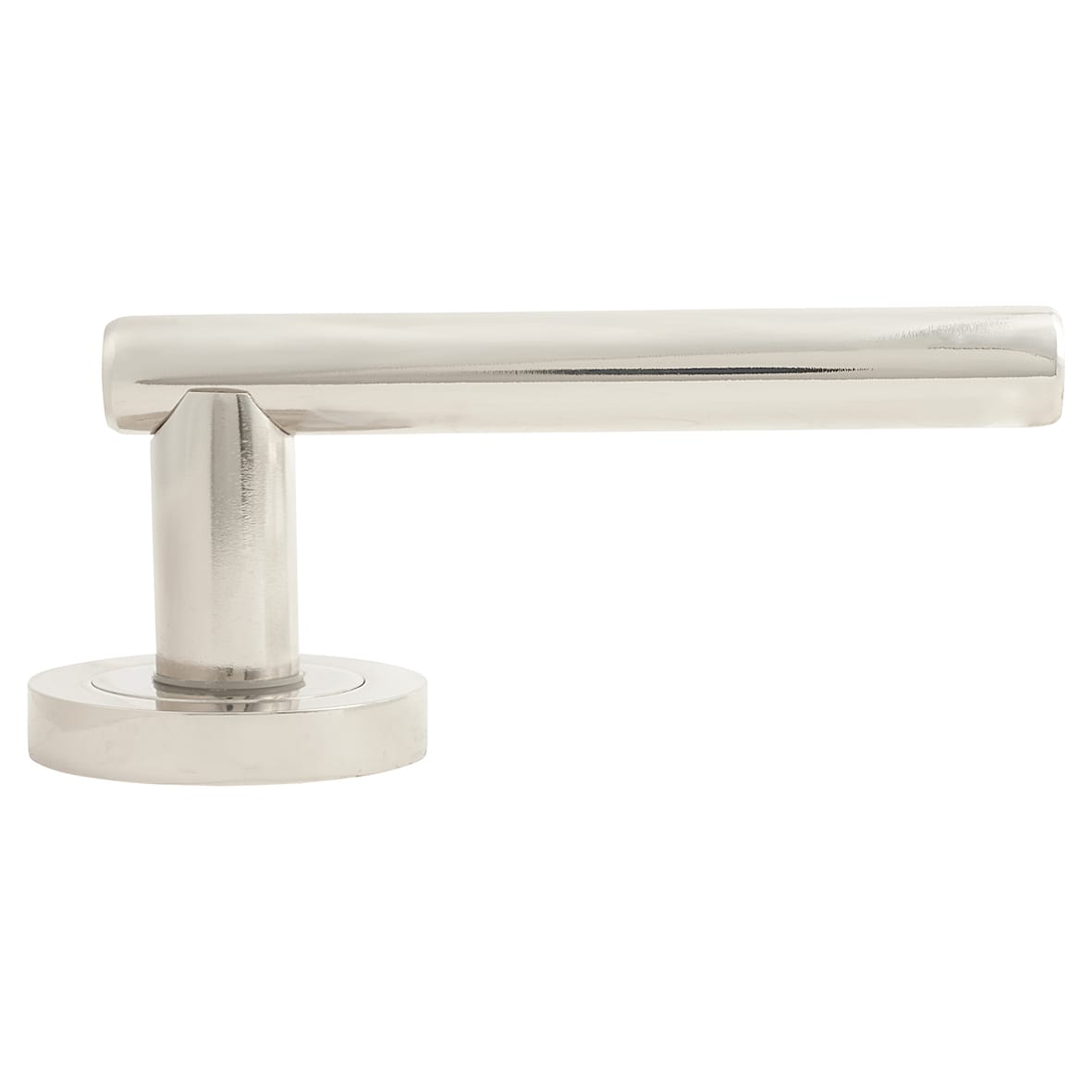 Polished Nickel Door Handles on Round Rose - Ella Range - view 3