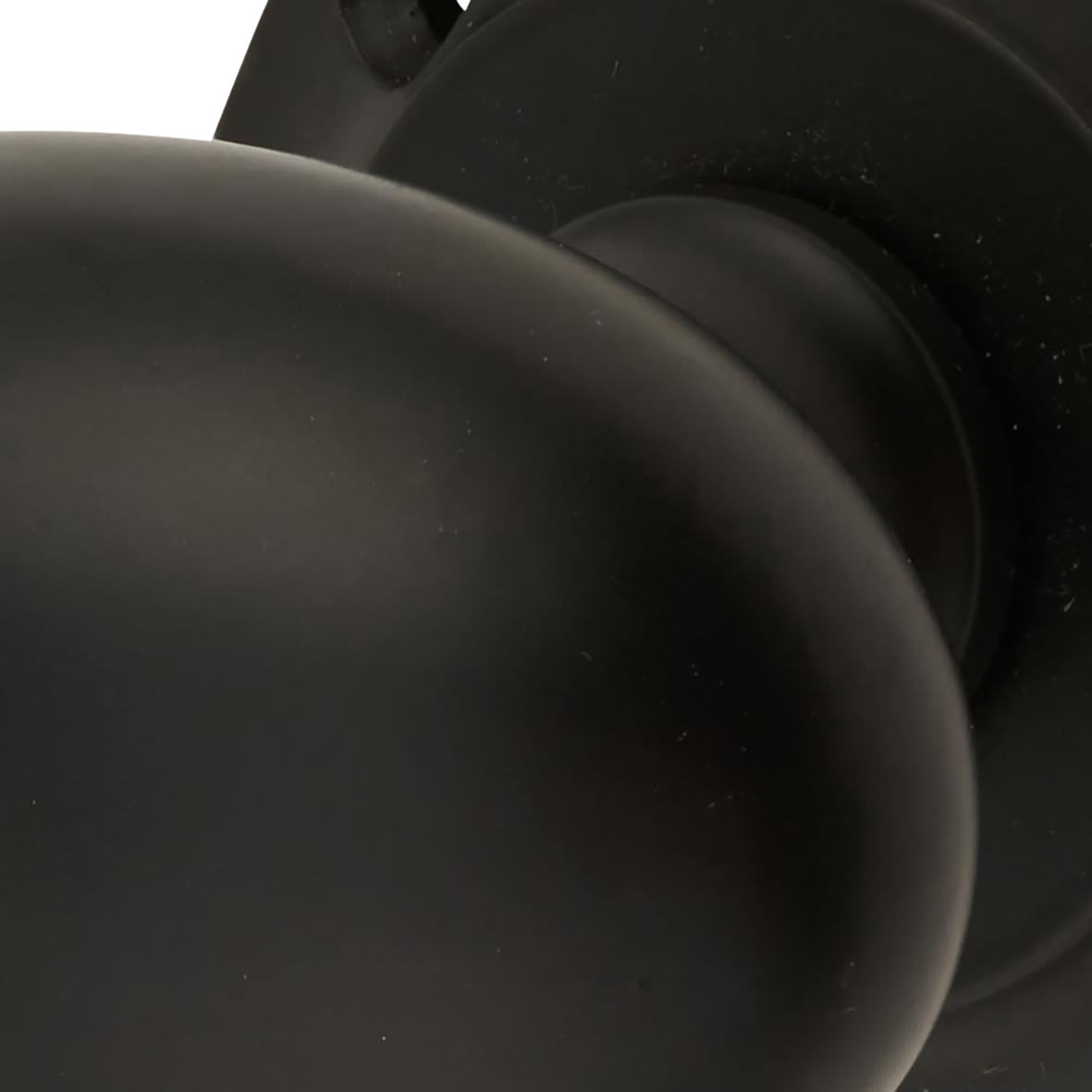 Matt Black Oval Mortice Door Knob - 57mm Rose Diameter - view 4