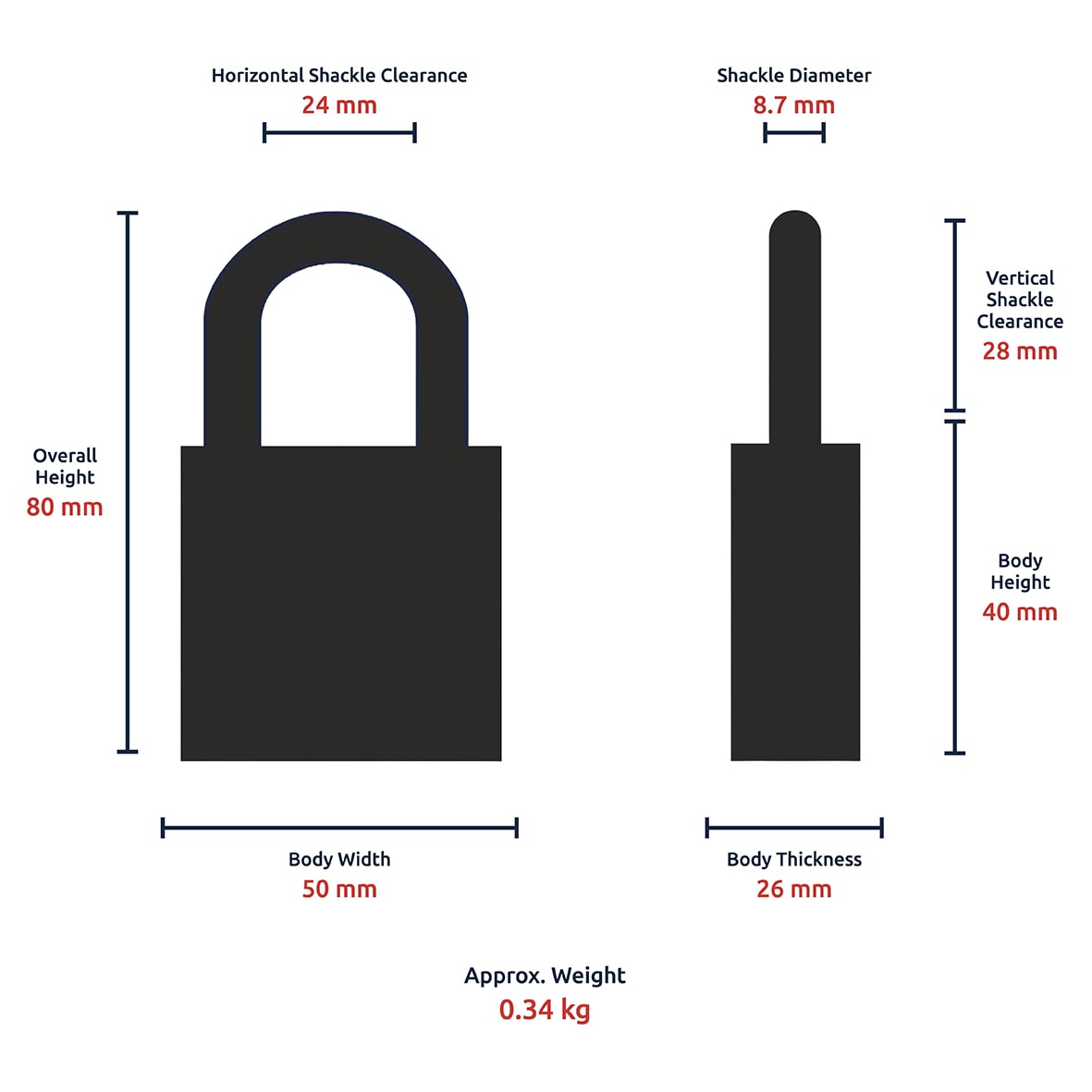 Watchman by Squire Laminated Padlock - 50mm Body - 27 x 24mm Shackle - Keyed to Differ - Silver - view 5