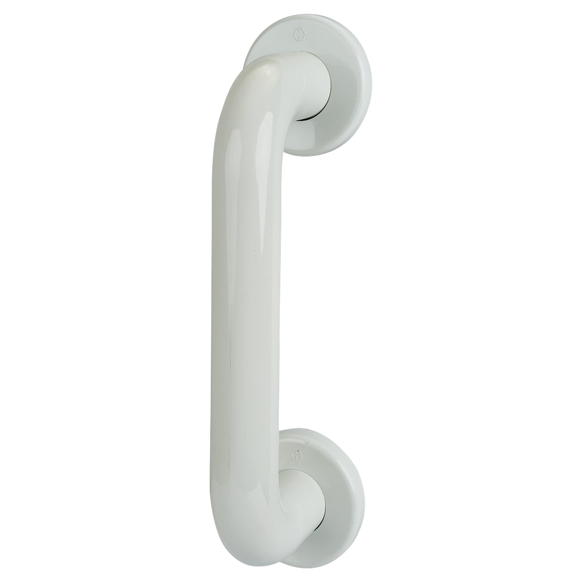 Diamond White Nylon D-Bar Door Pull Handle on Rose - Screw Fix - 220mm c/c - view 2