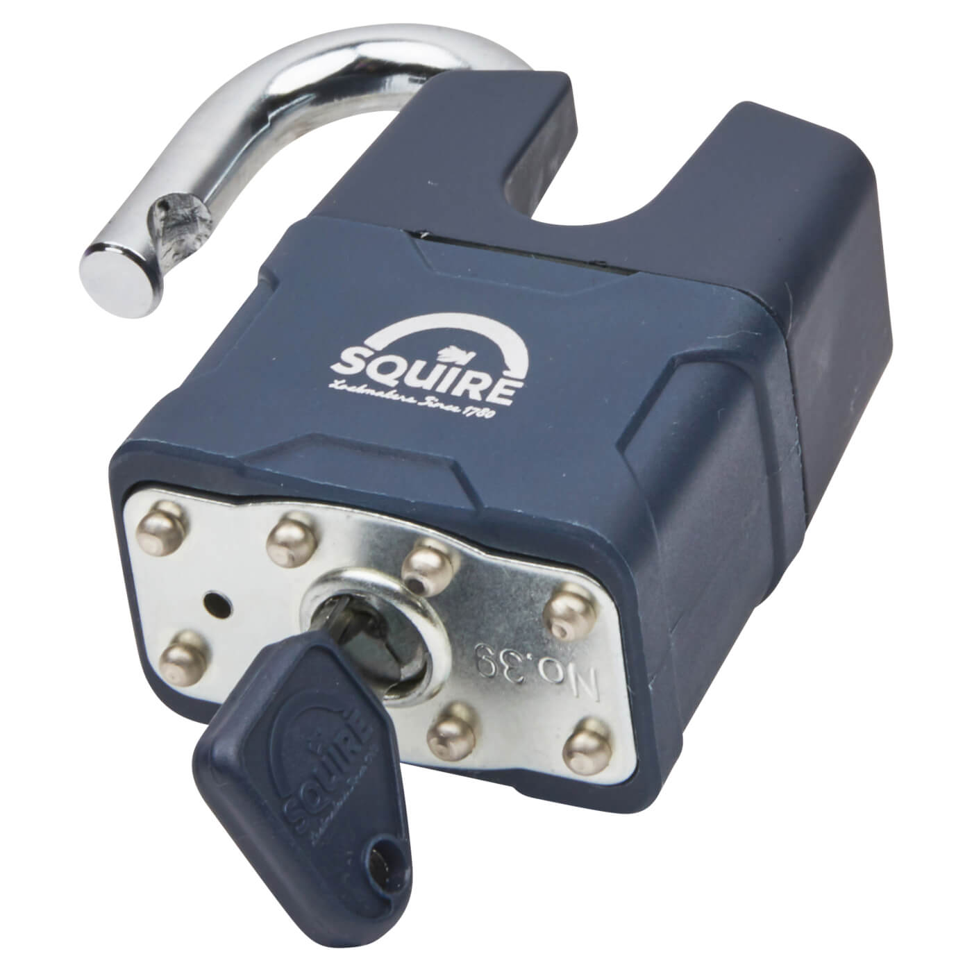 Stronglock Laminated Steel Closed Shackle Padlock - 51mm Body - 6 x 16mm Shackle - Blue - view 3