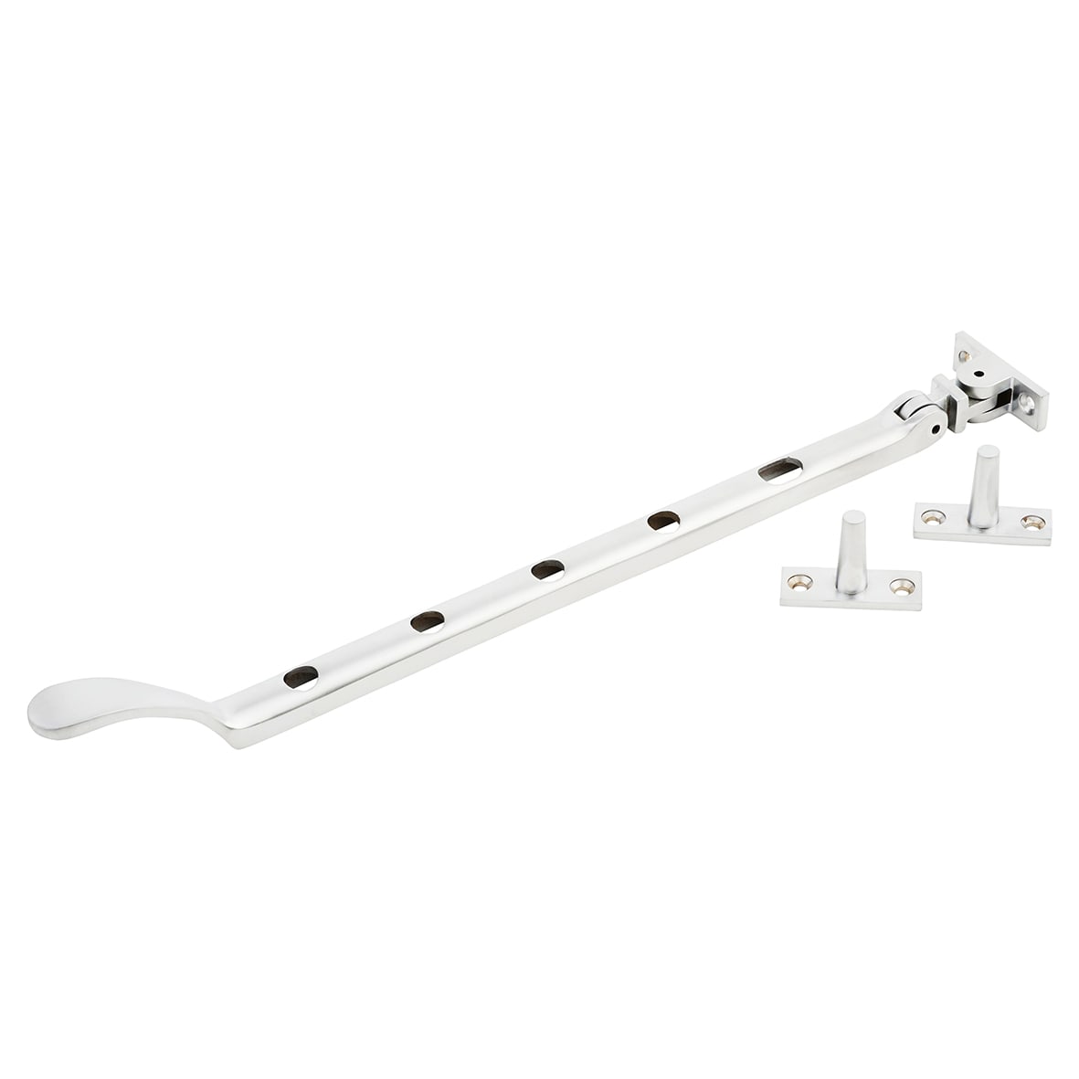 Victorian Casement Window Stay - 12"/300mm Length - Soft Satin Chrome - view 2