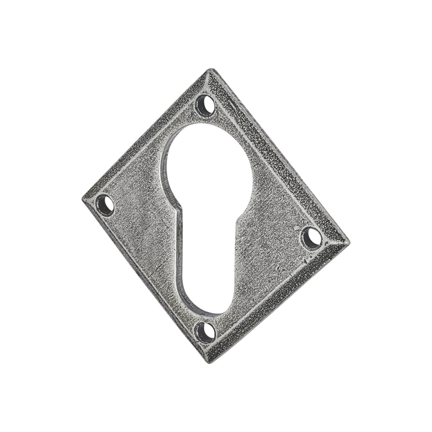 Diamond Escutcheon - 51mm Diameter - Euro - Pewter - view 2