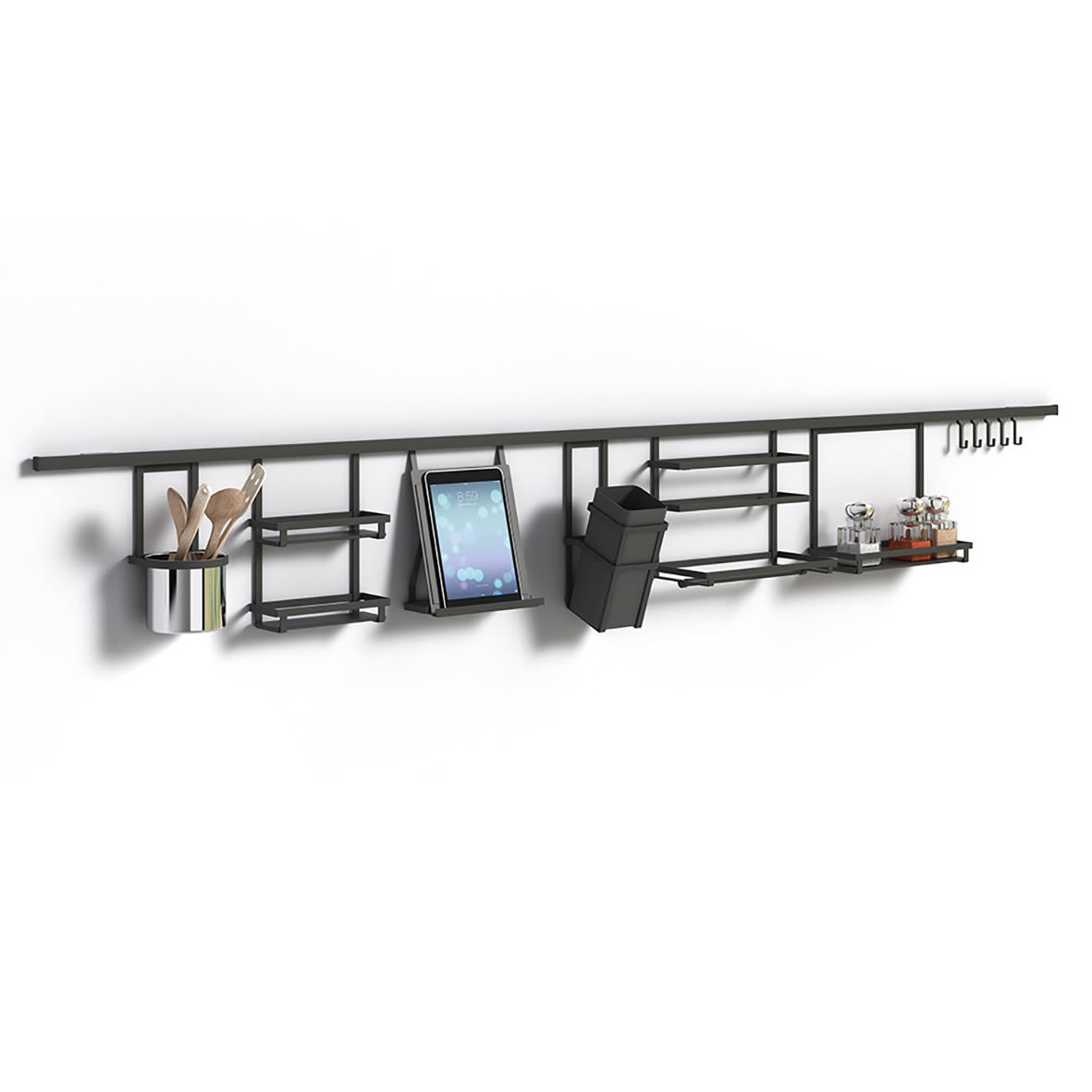 Titane Kitchen Wall Hanging Profile Knife Holder - Anthracite Grey - view 2