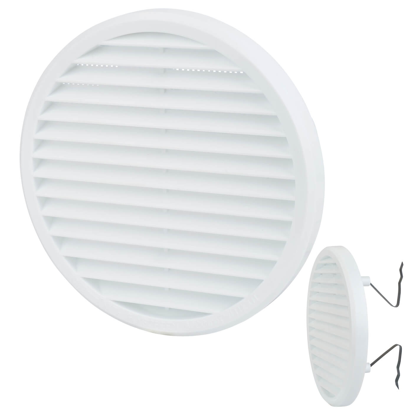 Clip Fit Round Vent - 156 x 13.5mm - 8900mm² Free Air Flow - White Plastic - view 2