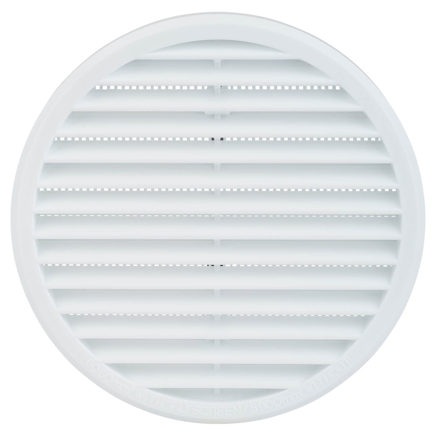 Clip Fit Round Vent - 156 x 13.5mm - 8900mm² Free Air Flow - White Plastic - view 4
