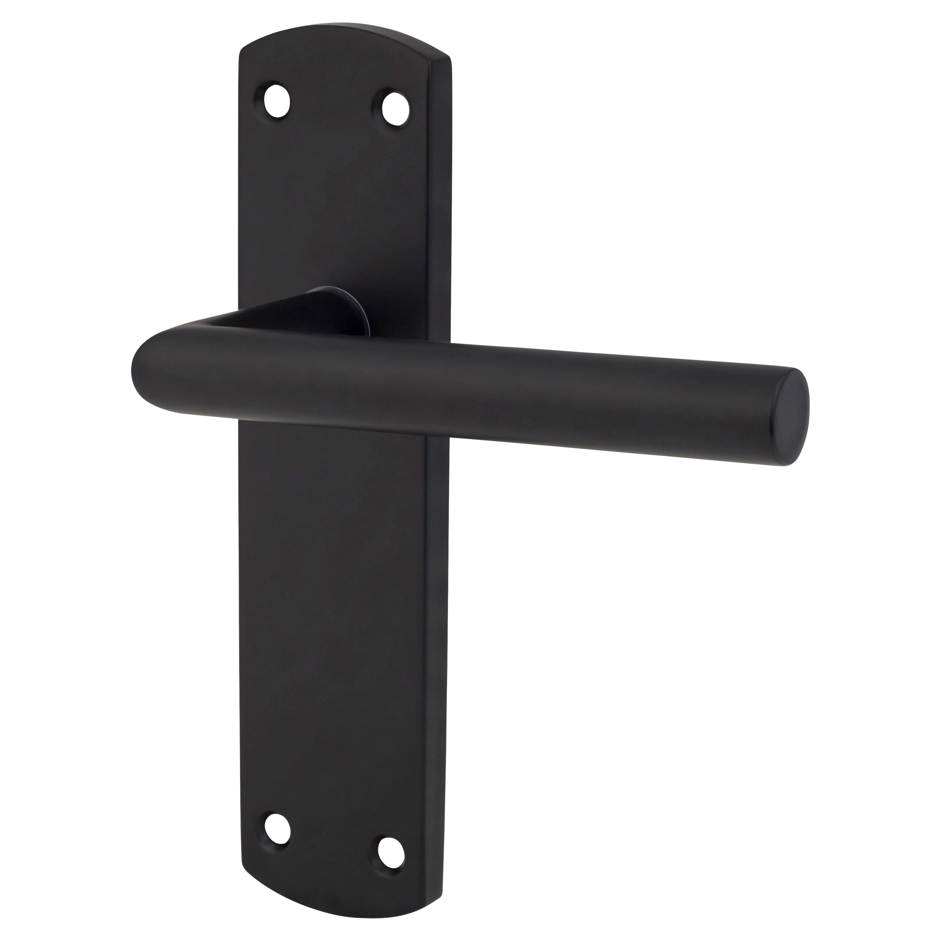 Matt Black Mitred Latch Door Handles - 172 x 44mm - view 2