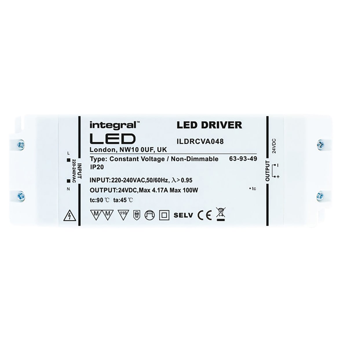 LED 24V 100W Constant Voltage LED Driver - - 200-240VAC - view 2
