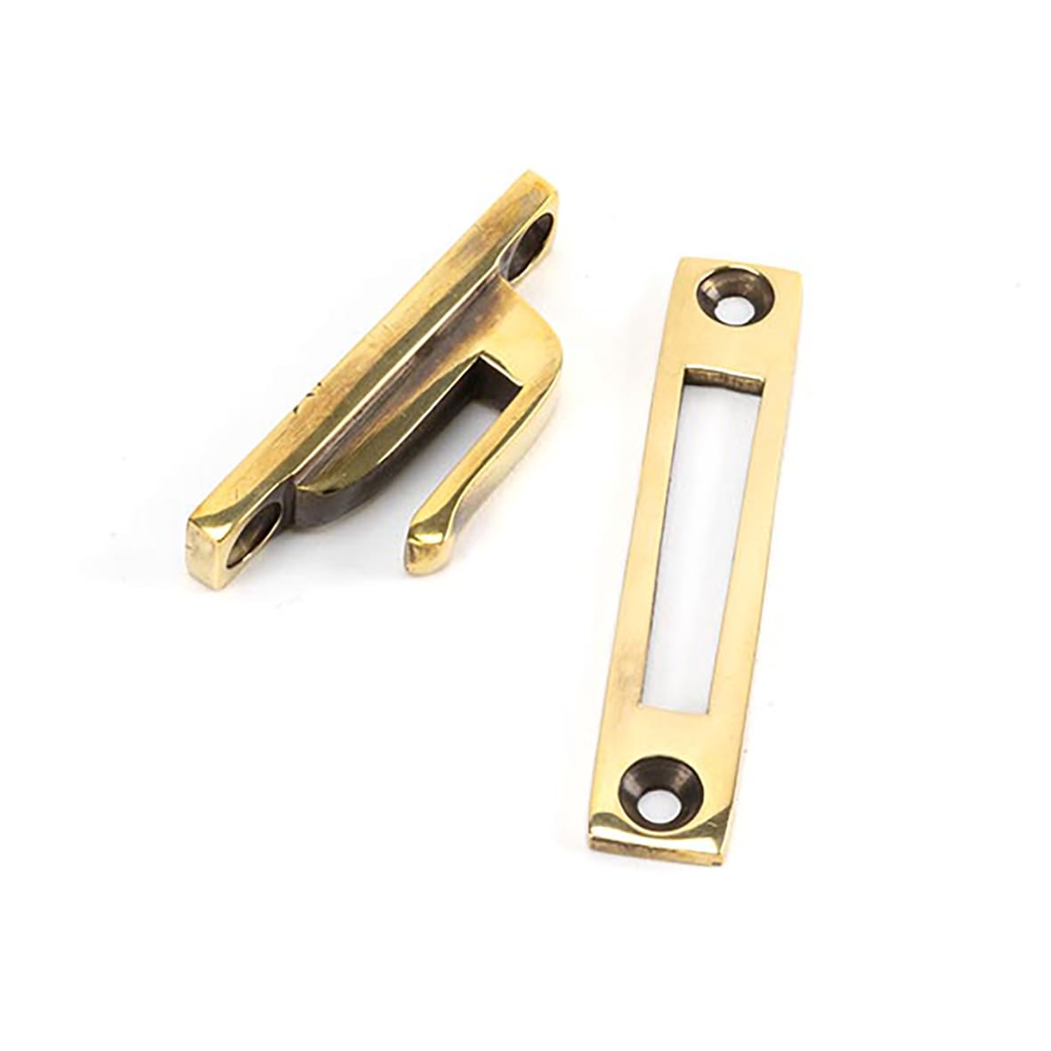 Newbury Locking Mortice & Hook Plate Window Fastener - Reversible - Aged Brass - view 3