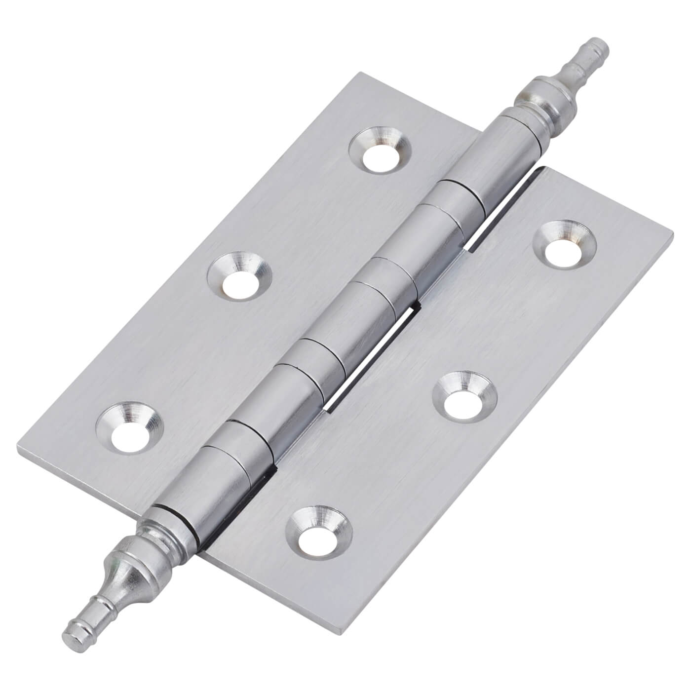 Finial Washered Butt Door Hinge - 75 x 50 x 2mm - Satin Chrome - Pair - view 2