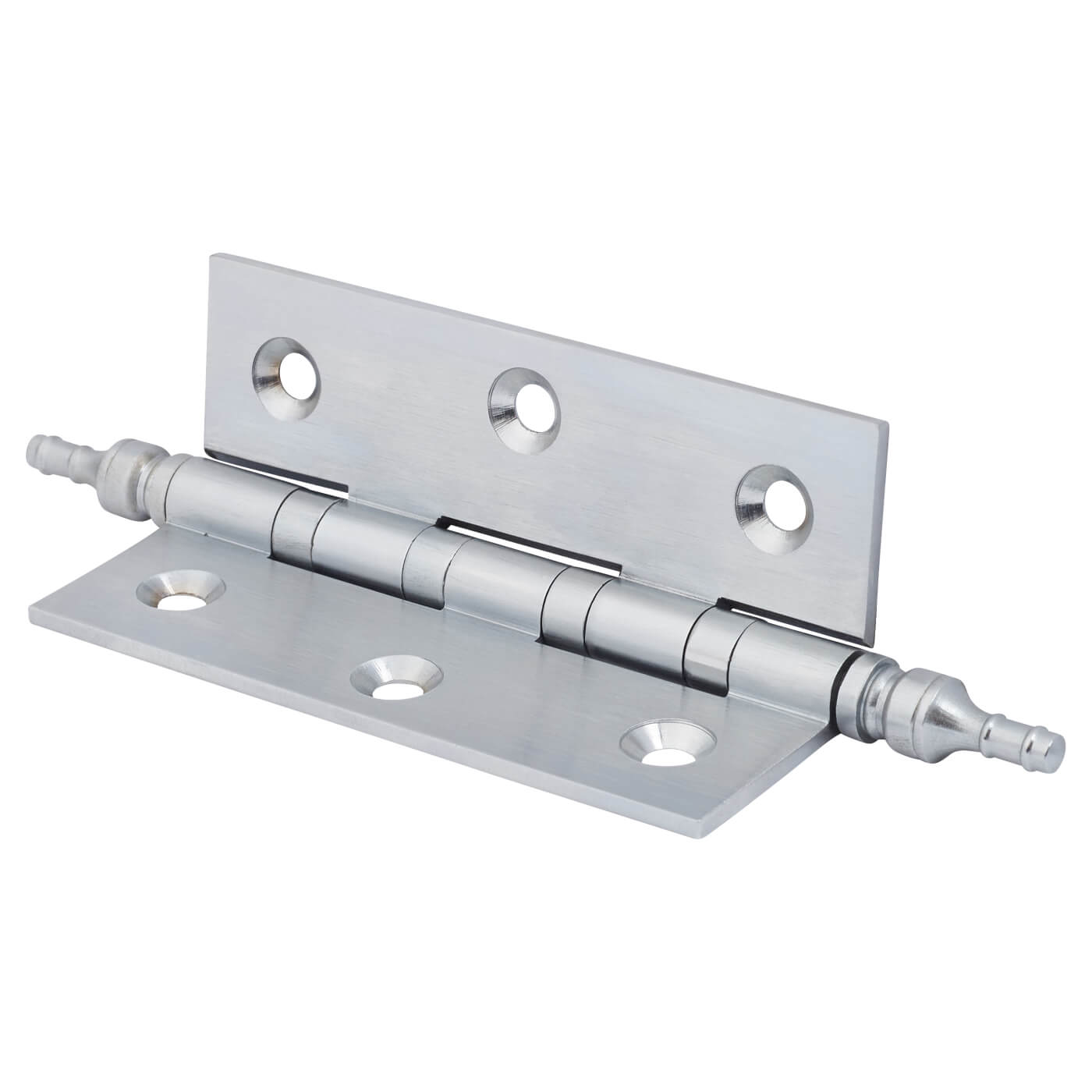 Finial Washered Butt Door Hinge - 75 x 50 x 2mm - Satin Chrome - Pair - view 3