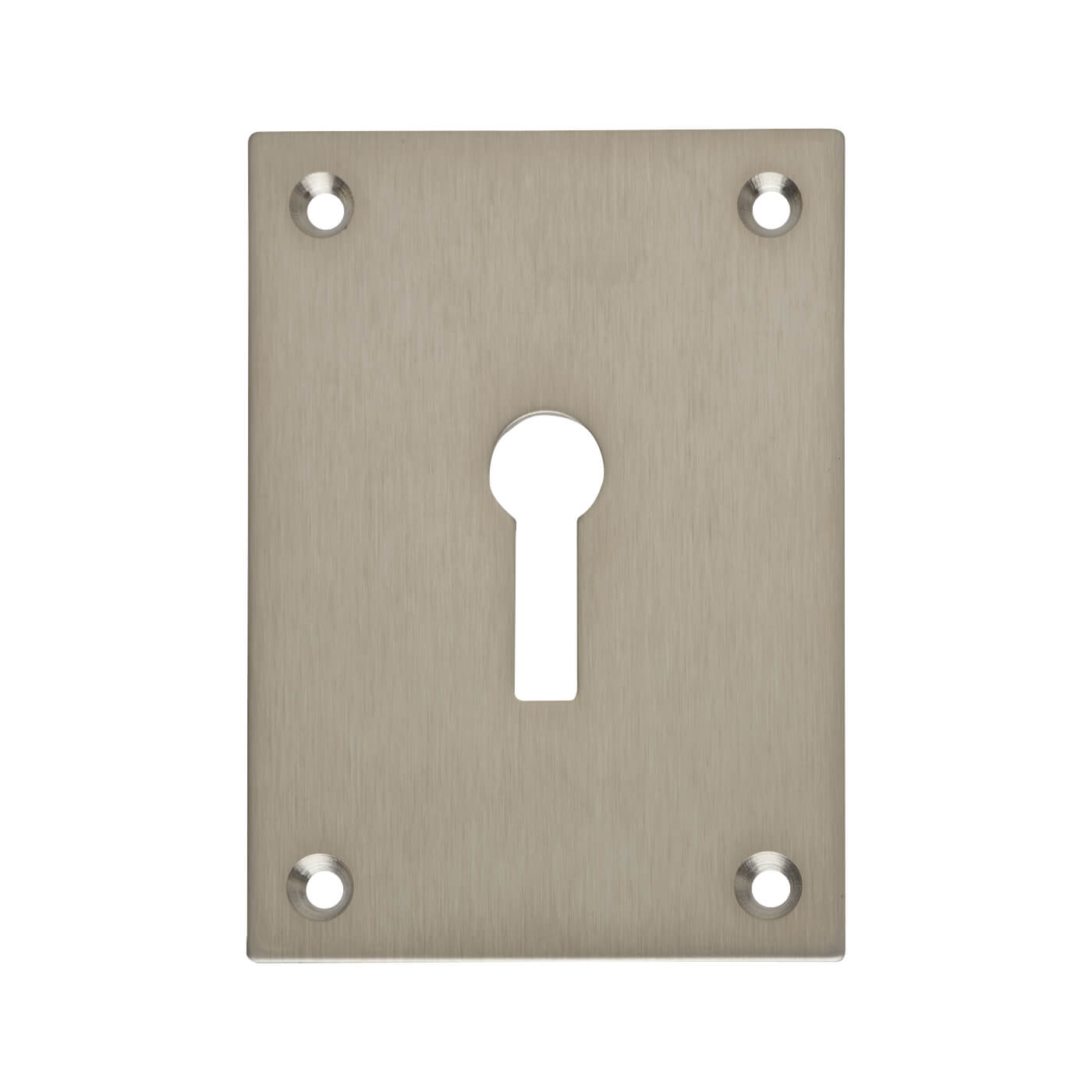 Jumbo Square Repair Escutcheon - 65.5 x 47.6mm - Keyhole - Satin Stainless Steel - view 2