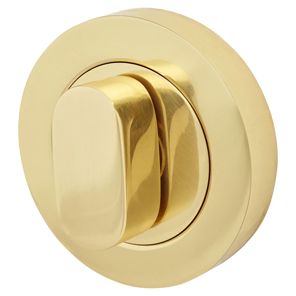 Oval Bathroom Turn & Release - 52mm Diameter - Polished Brass - view 2