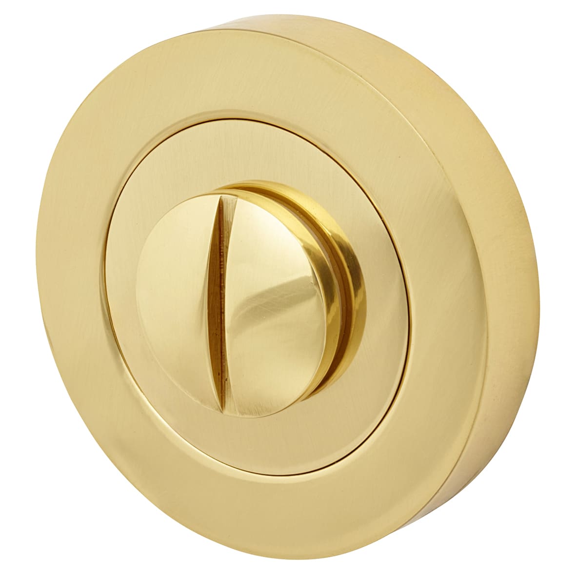 Oval Bathroom Turn & Release - 52mm Diameter - Polished Brass - view 3