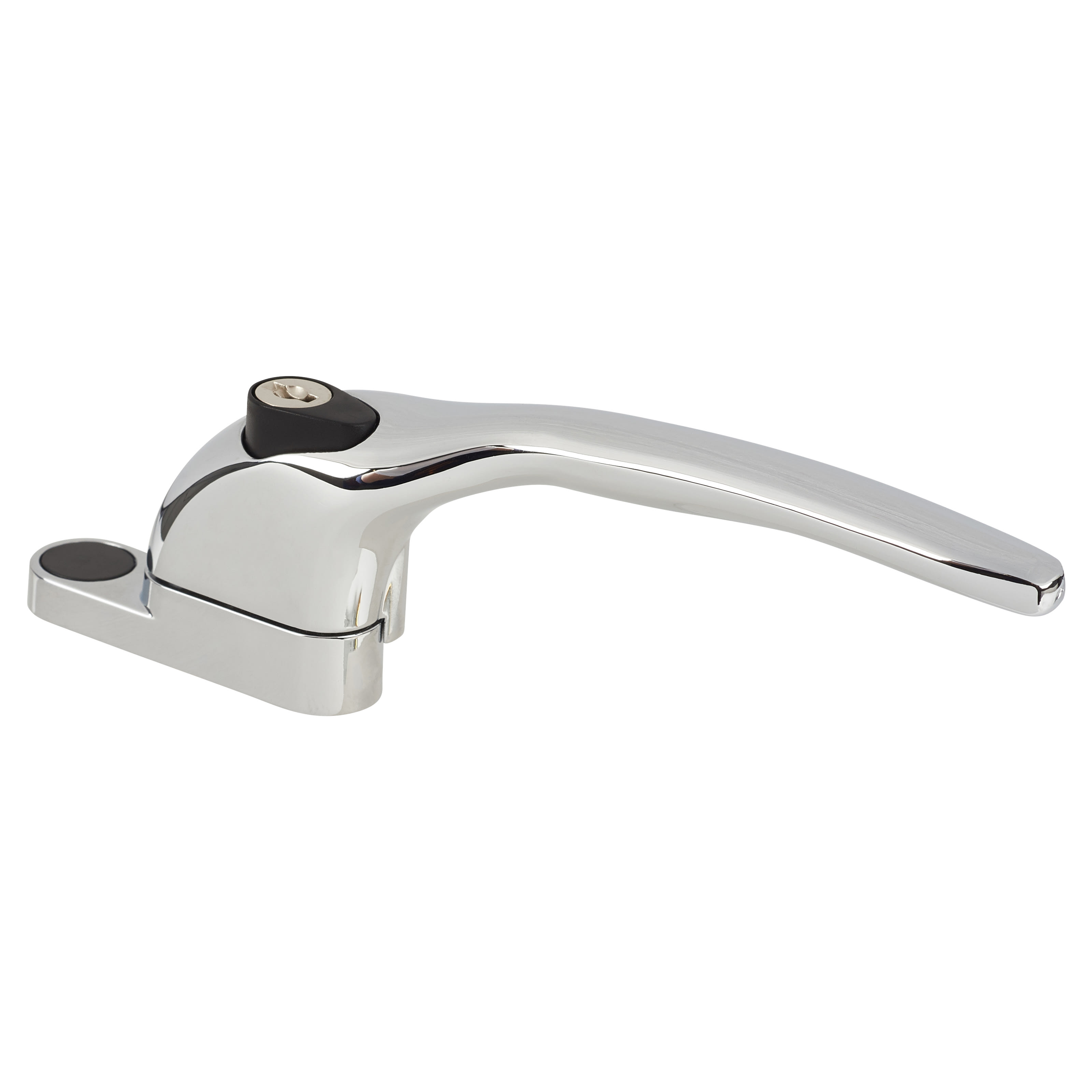 uPVC Offset Espagnolette Locking Multipoint Window Handle - Right Hand - Polished Chrome - view 2