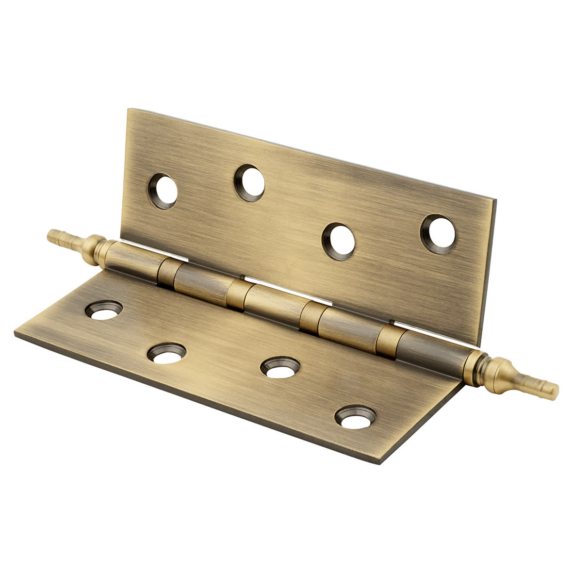 Finial Washered Butt Door Hinge - 100 x 75 x 2mm - Antique Brass - Pair - view 3
